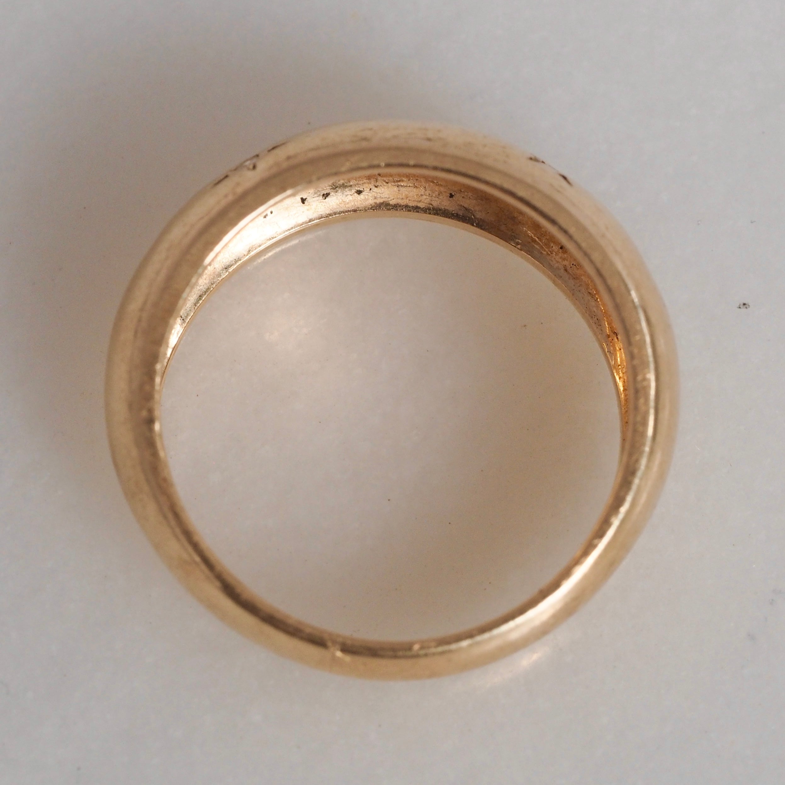 Midcentury Modern 14k Gold Diamond Starburst Dome Band