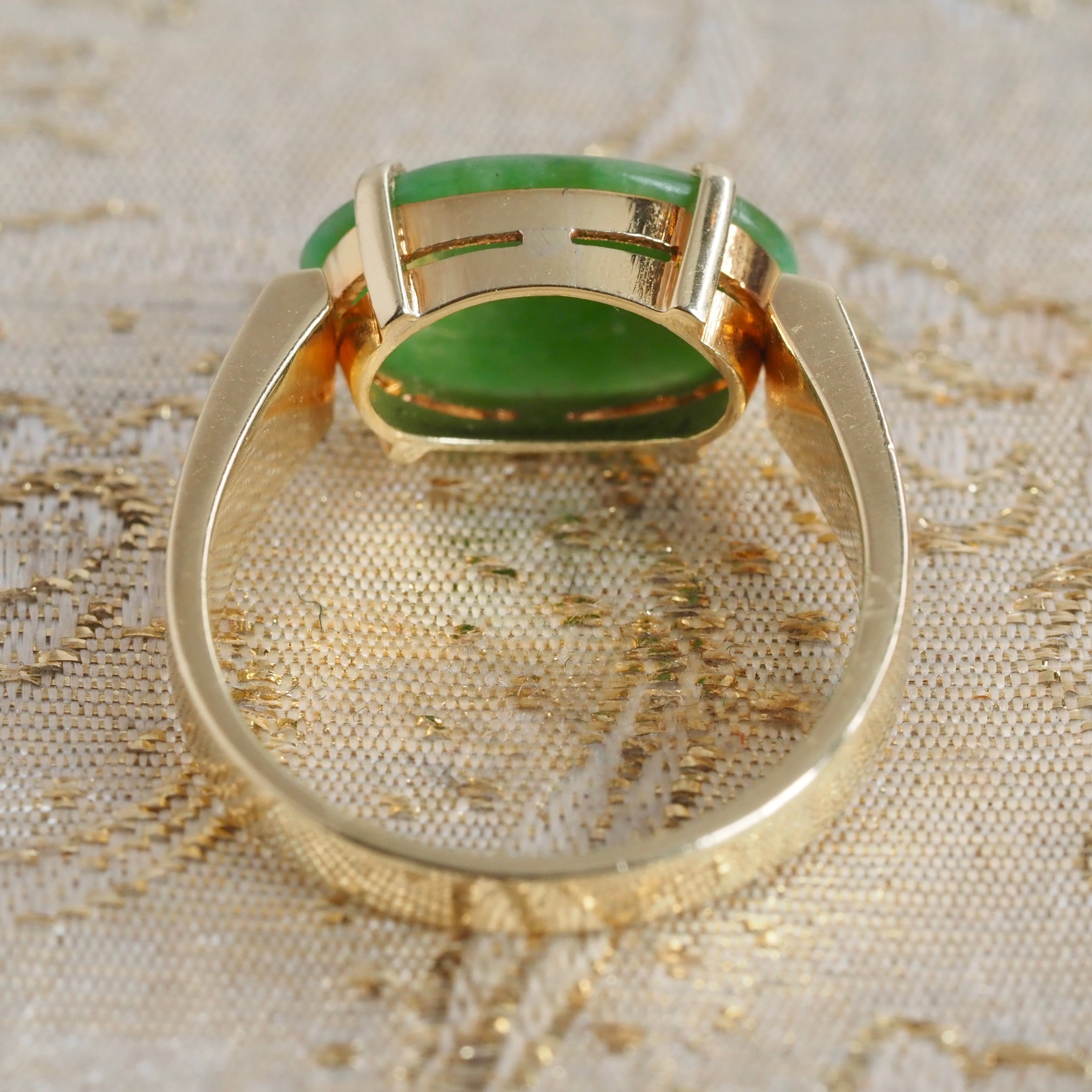 Vintage Jade 14k Gold Ring