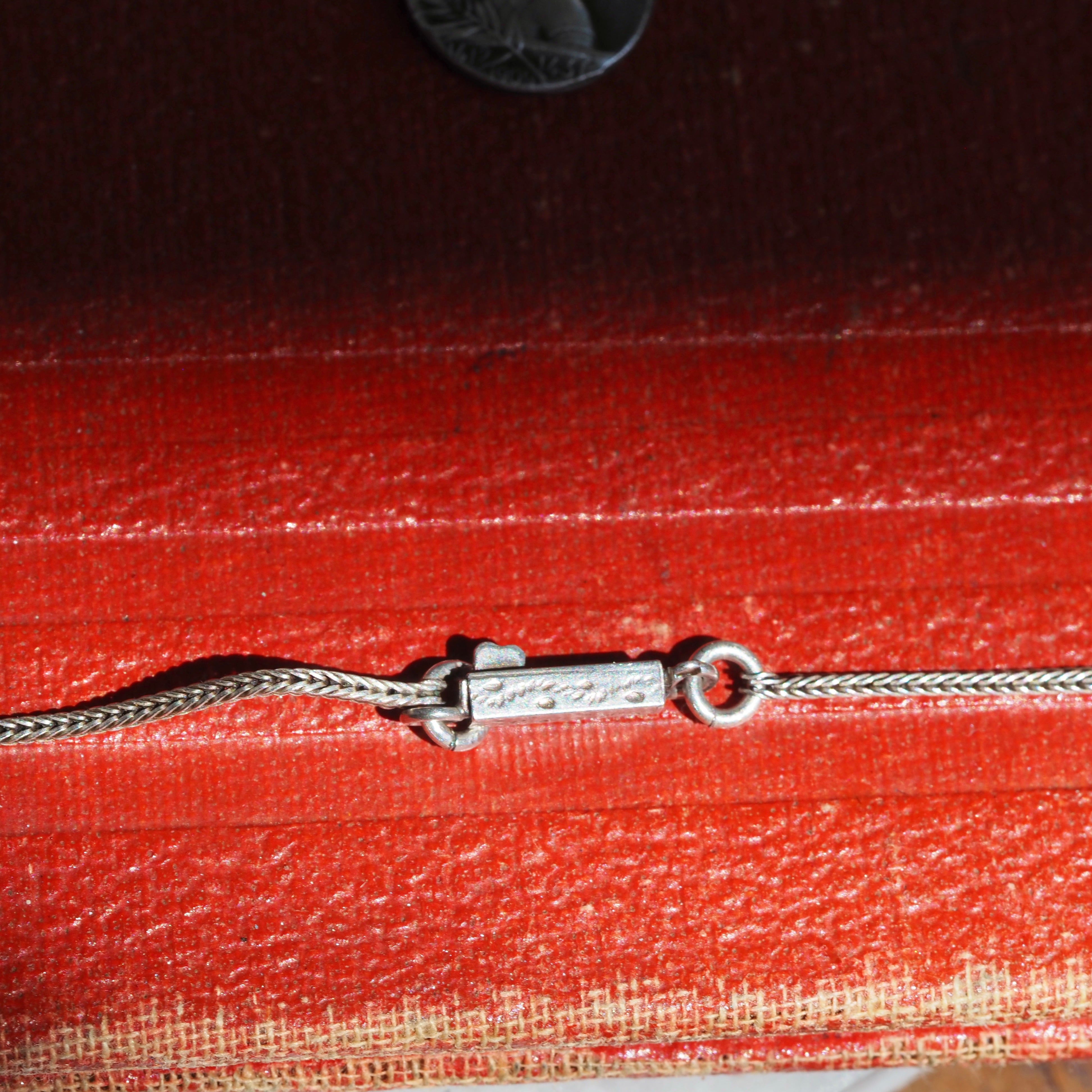 Antique c. 1909 French Joan Of Arc Silver Foxtail Station Necklace