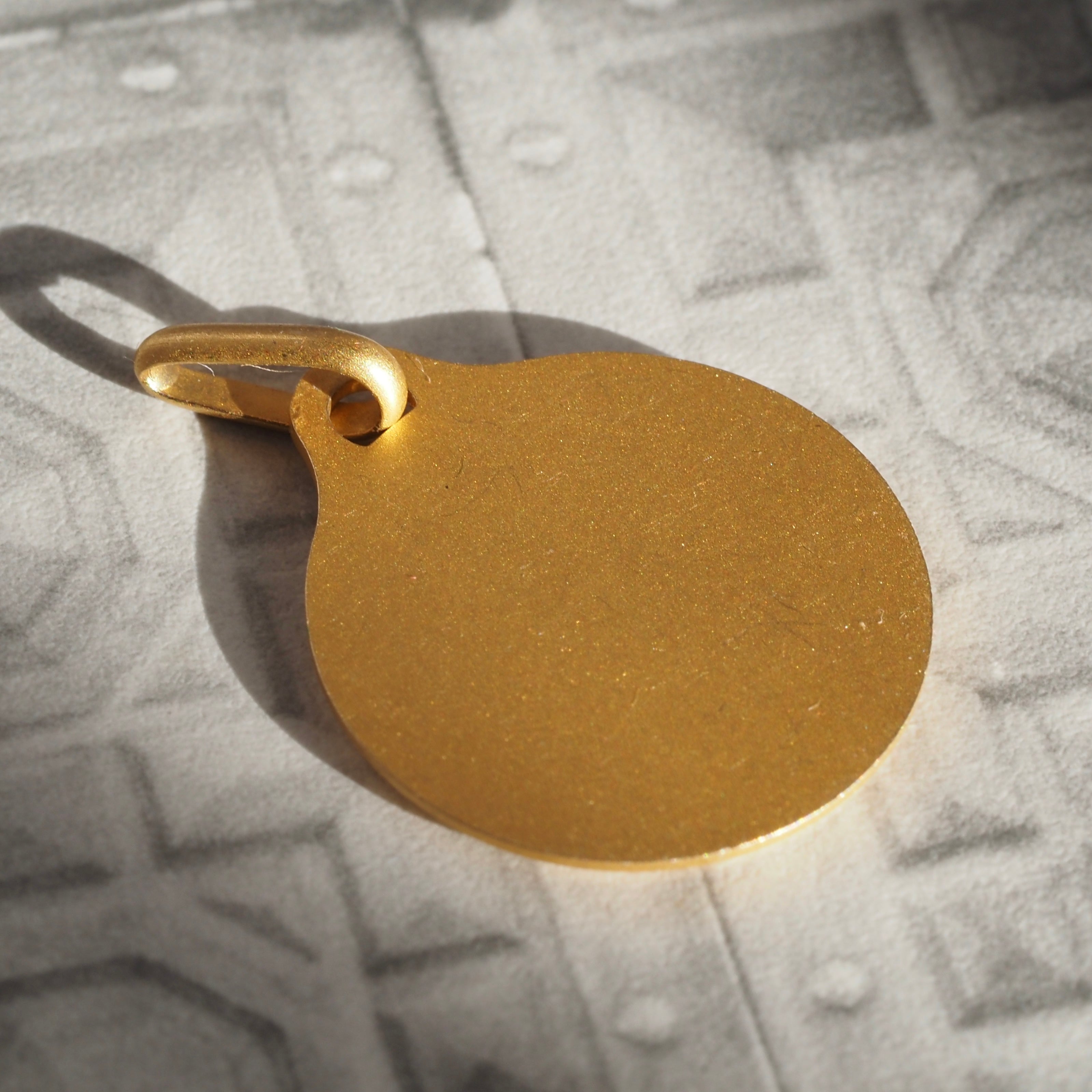 Vintage French 18k Gold Augis "More Today Than Yesterday, Less Than Tomorrow" Pendant