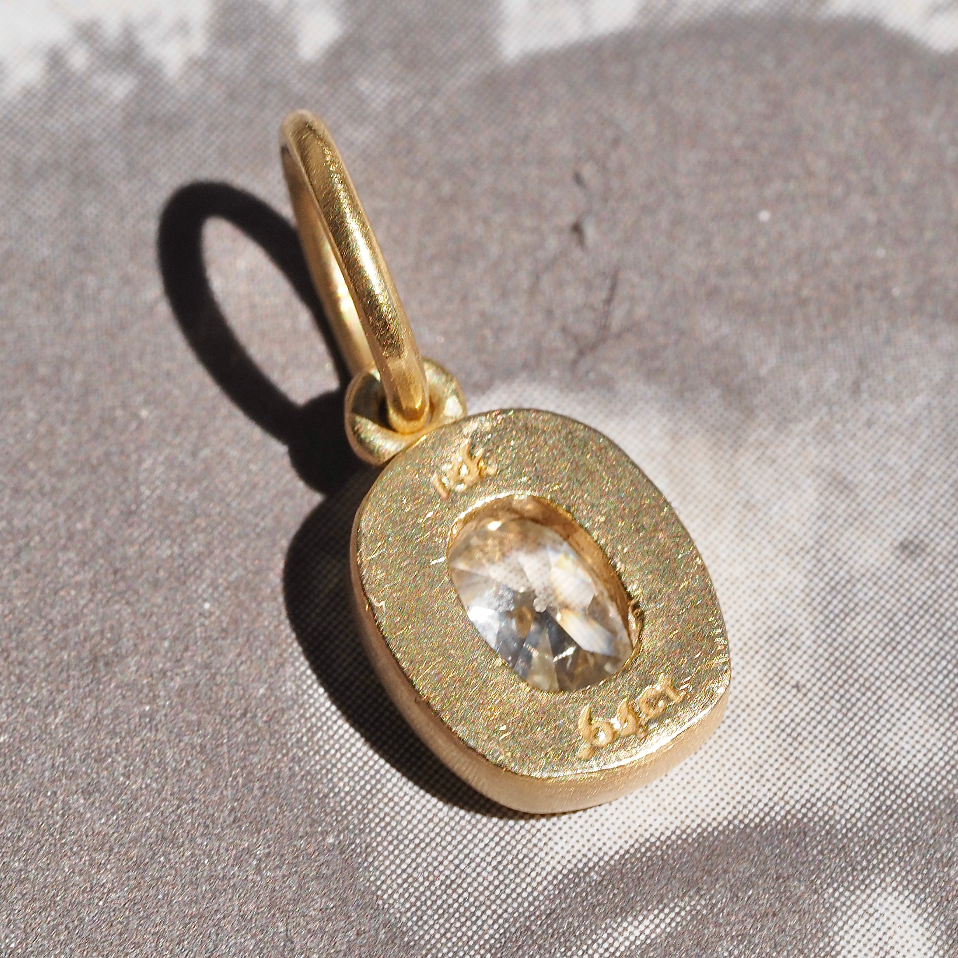 Cushion Modified Brilliant Cut Diamond 18k Gold Pendant
