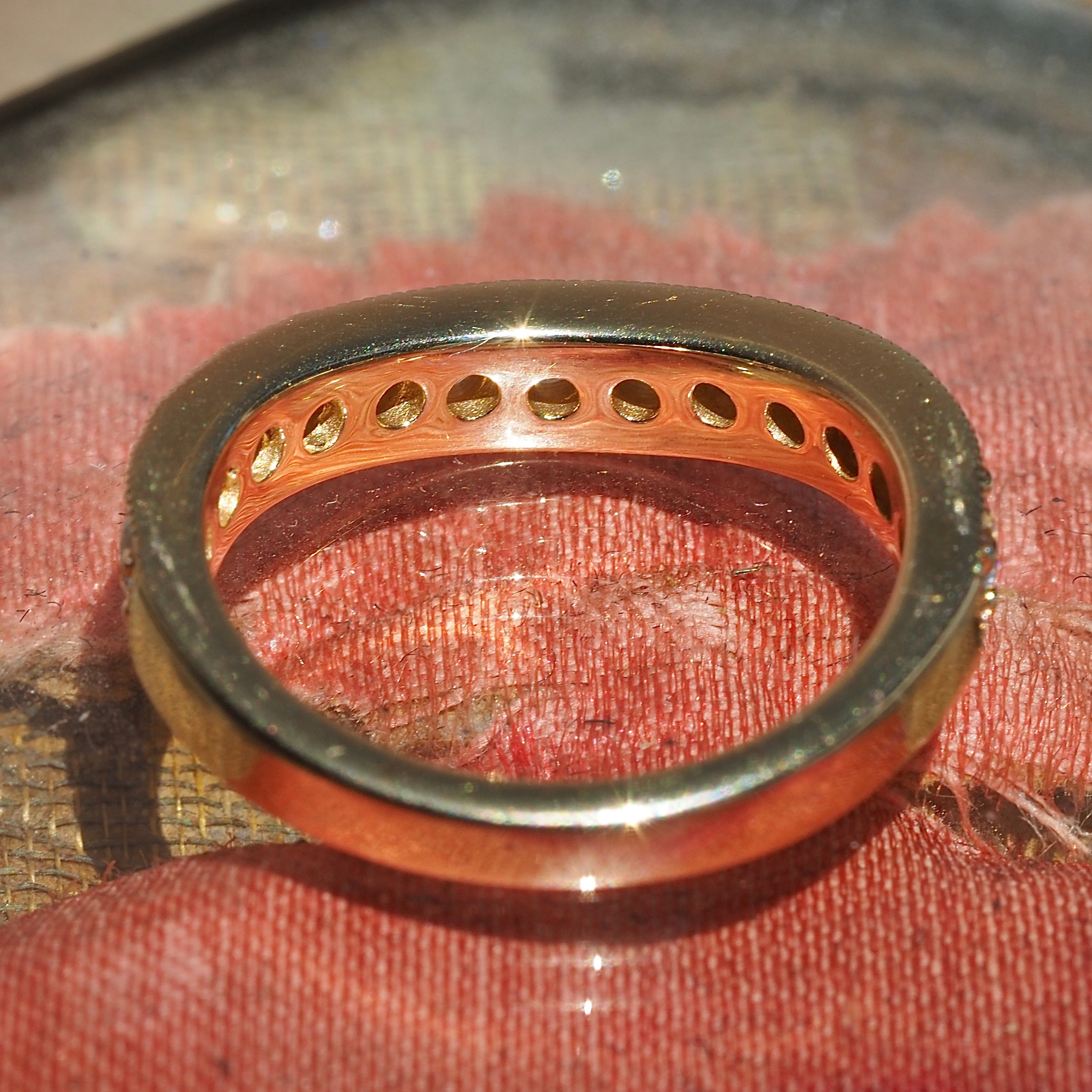 Wavy Diamond Half Eternity 14k Gold Band