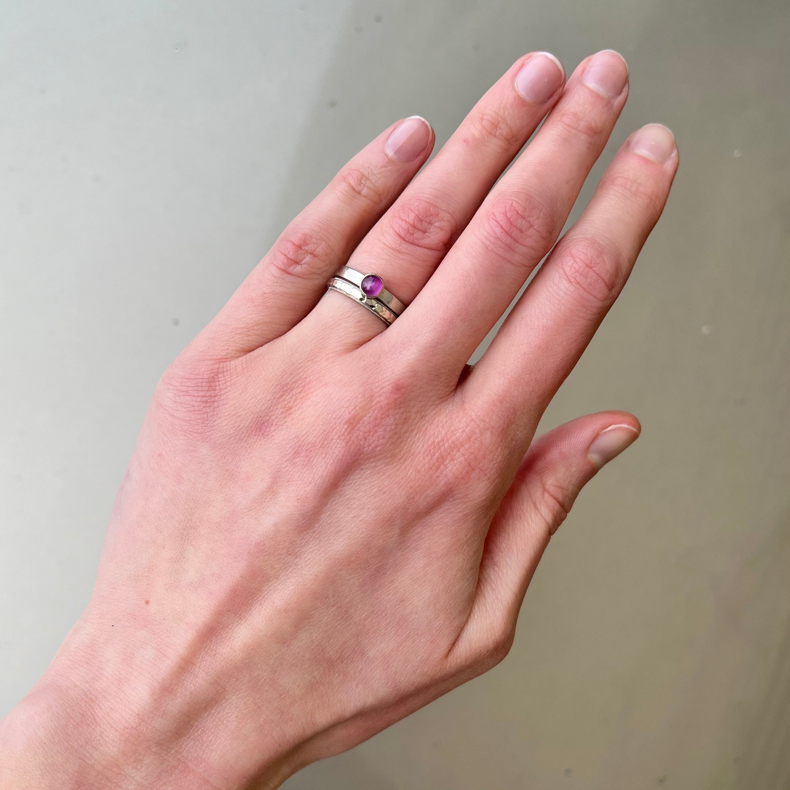 Vintage 14k White Gold Natural Star Ruby Ring