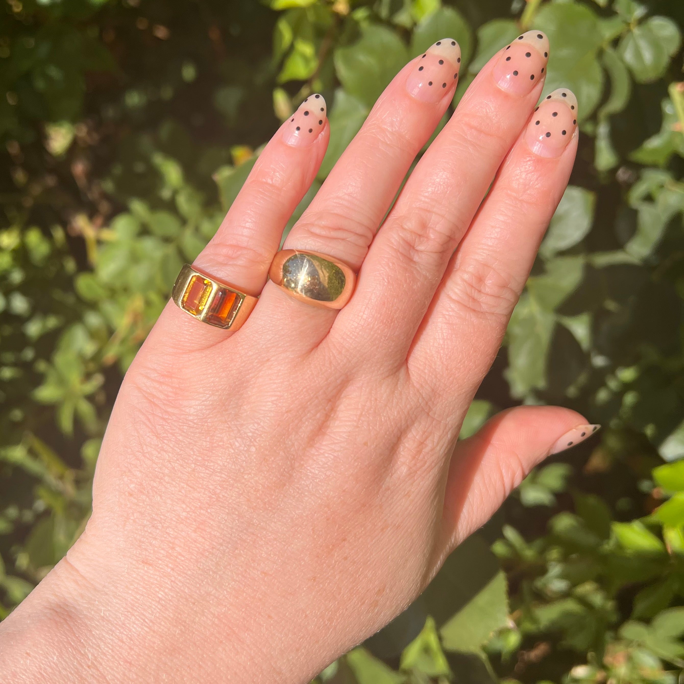 Vintage Italian Citrine and Beryl 18k Gold Ring