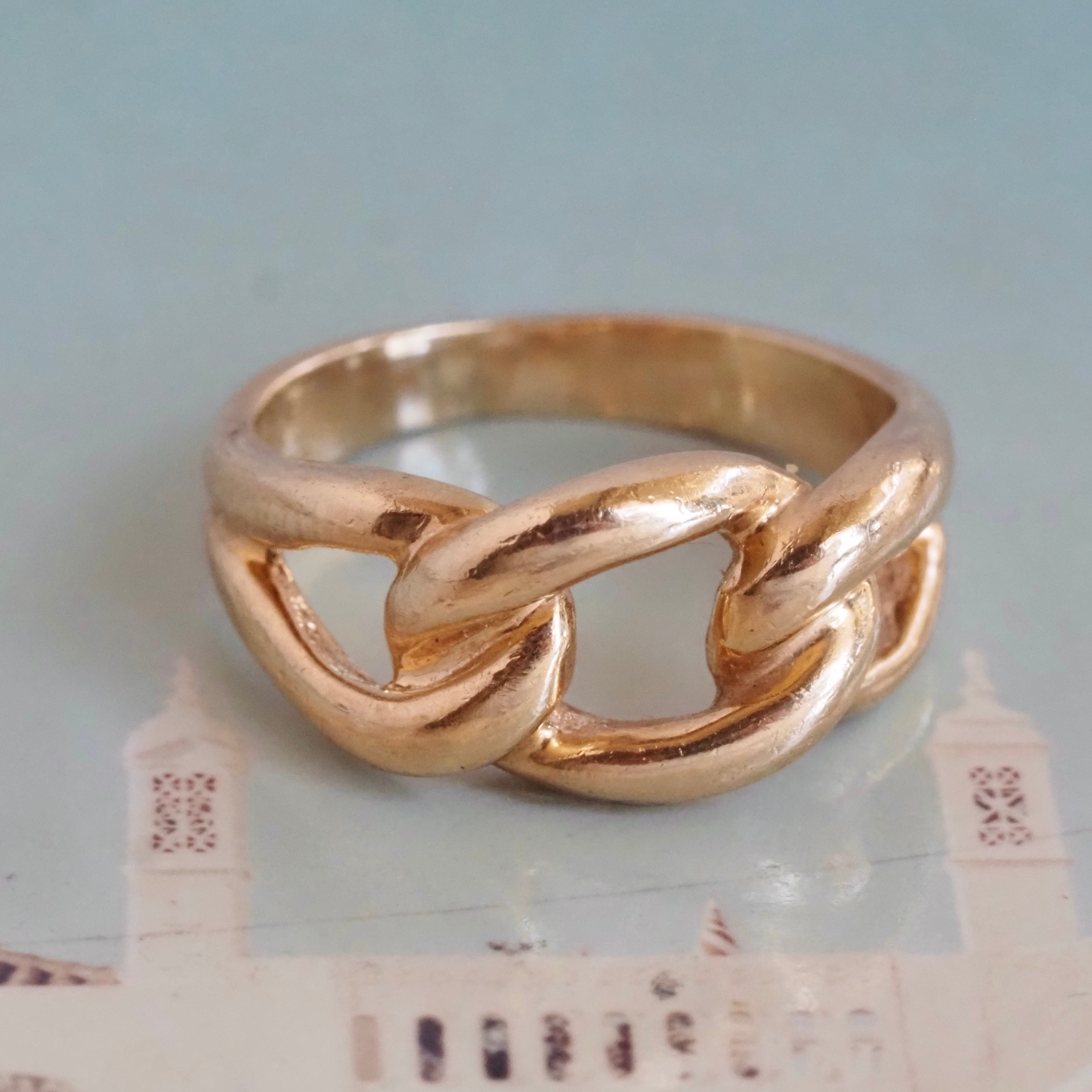Vintage Curb Knot 14k Gold Ring