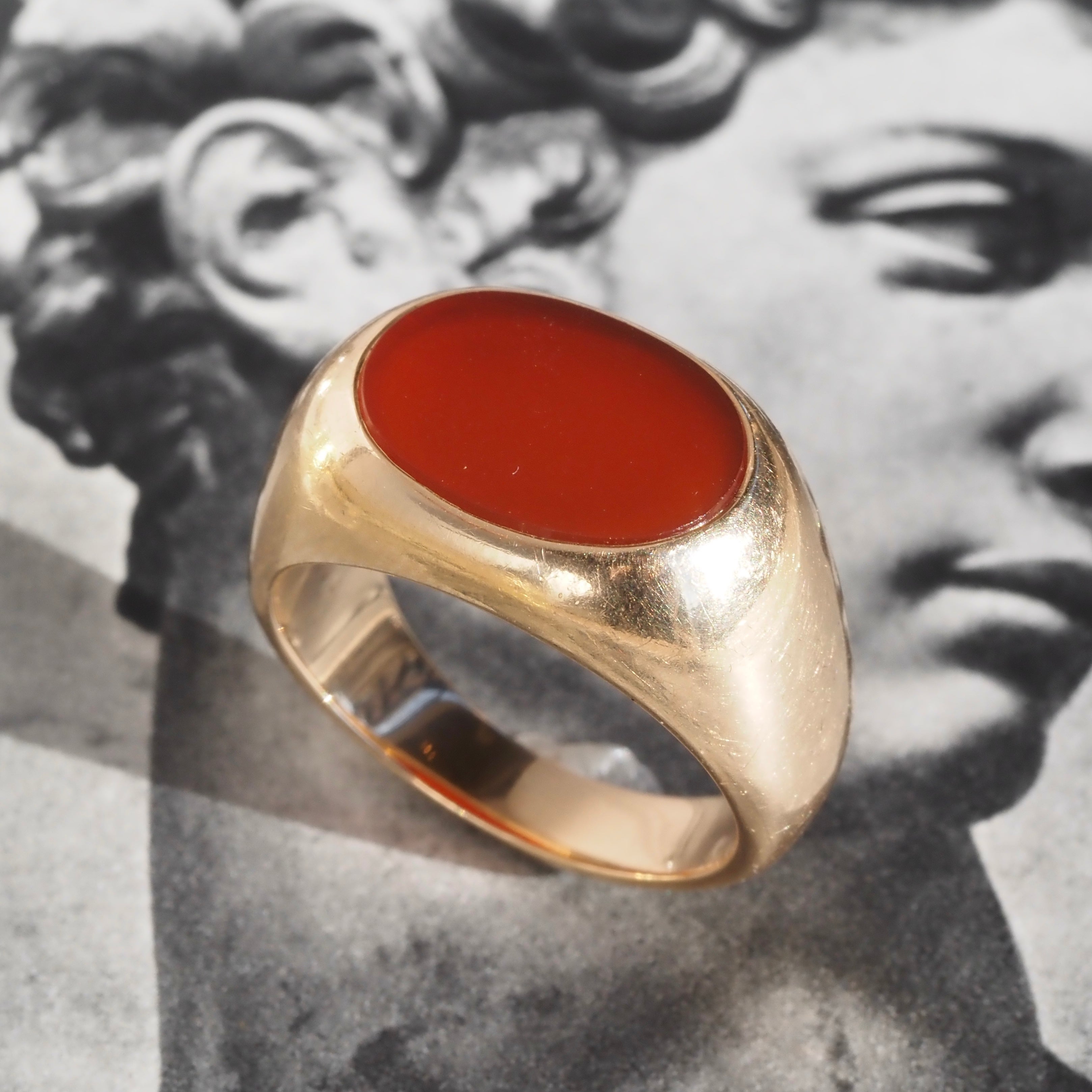 Vintage Carnelian 14k Gold Signet Ring