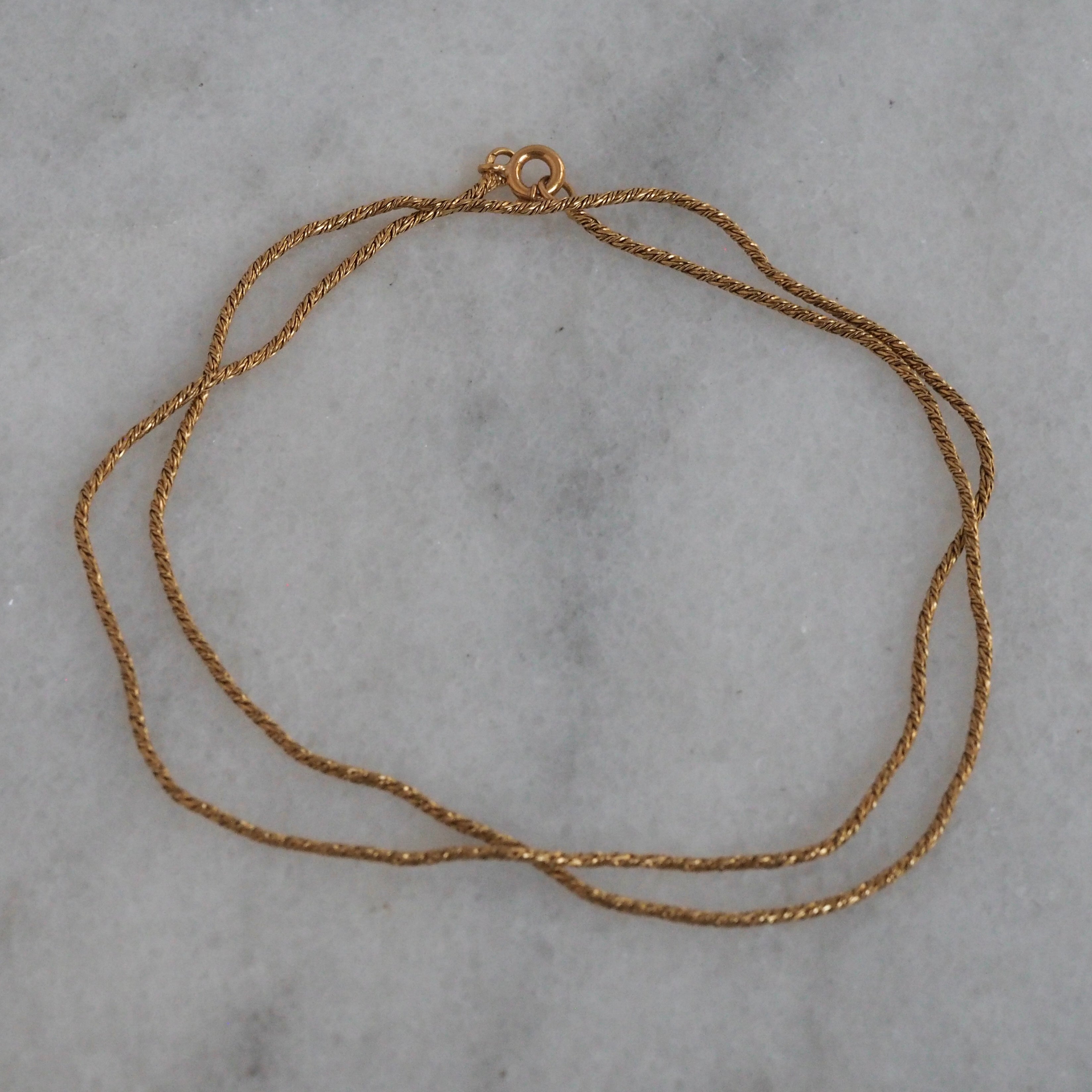 Vintage Portuguese 19k Gold Woven Chain Necklace