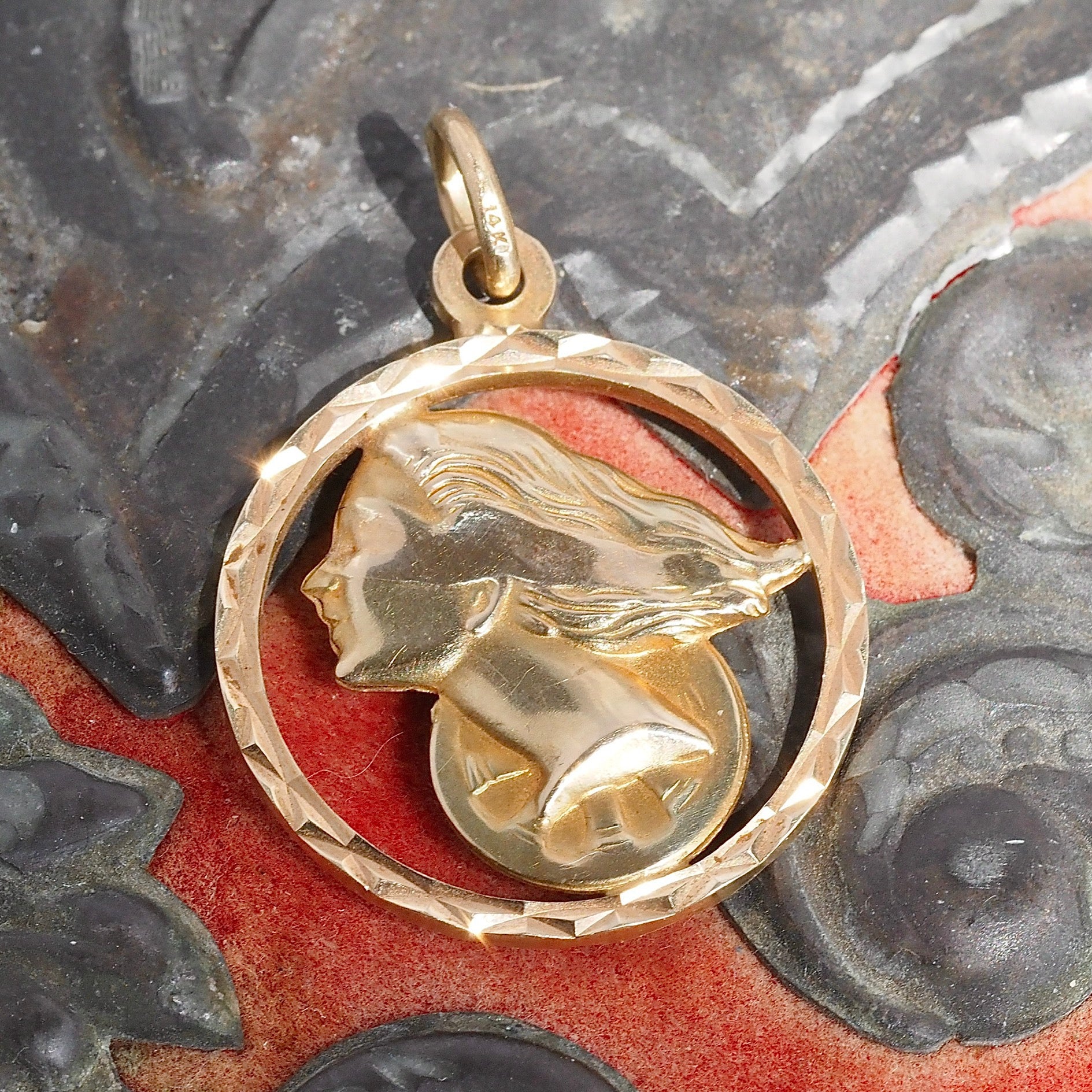 Vintage Italian Fortuna 14k Gold Pendant