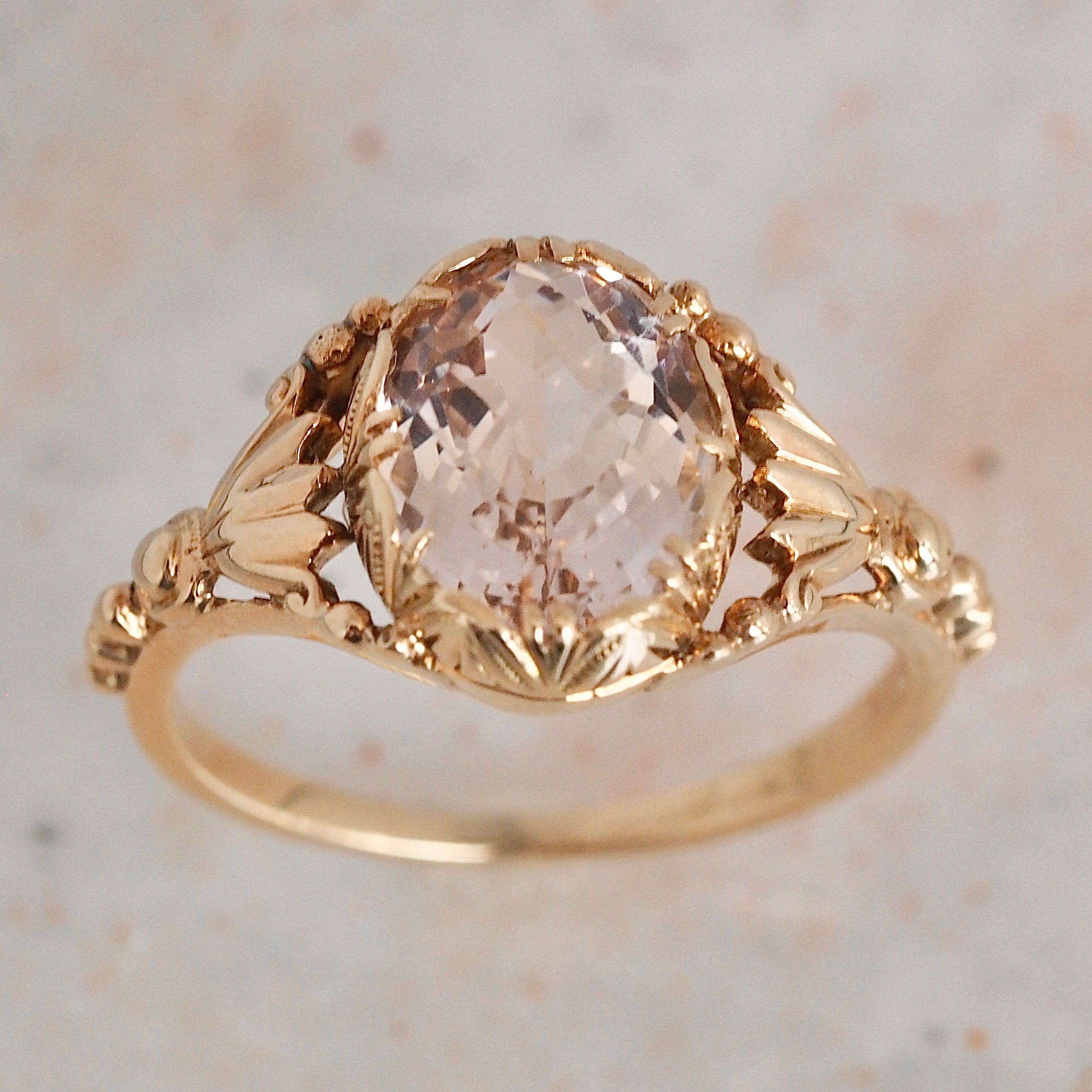 Antique 14k Gold Morganite Ring