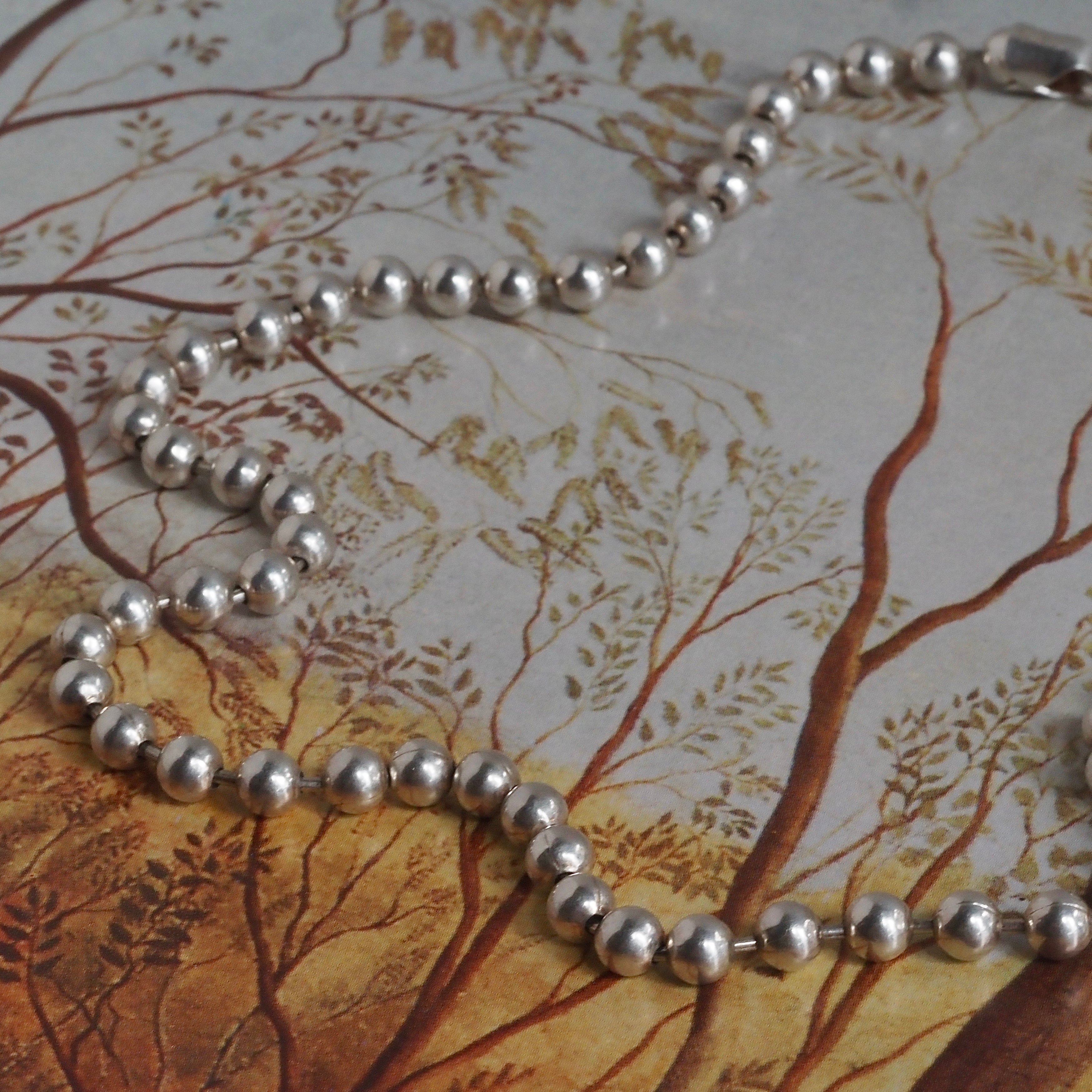 Vintage Italian Sterling Silver Ball Chain Necklace