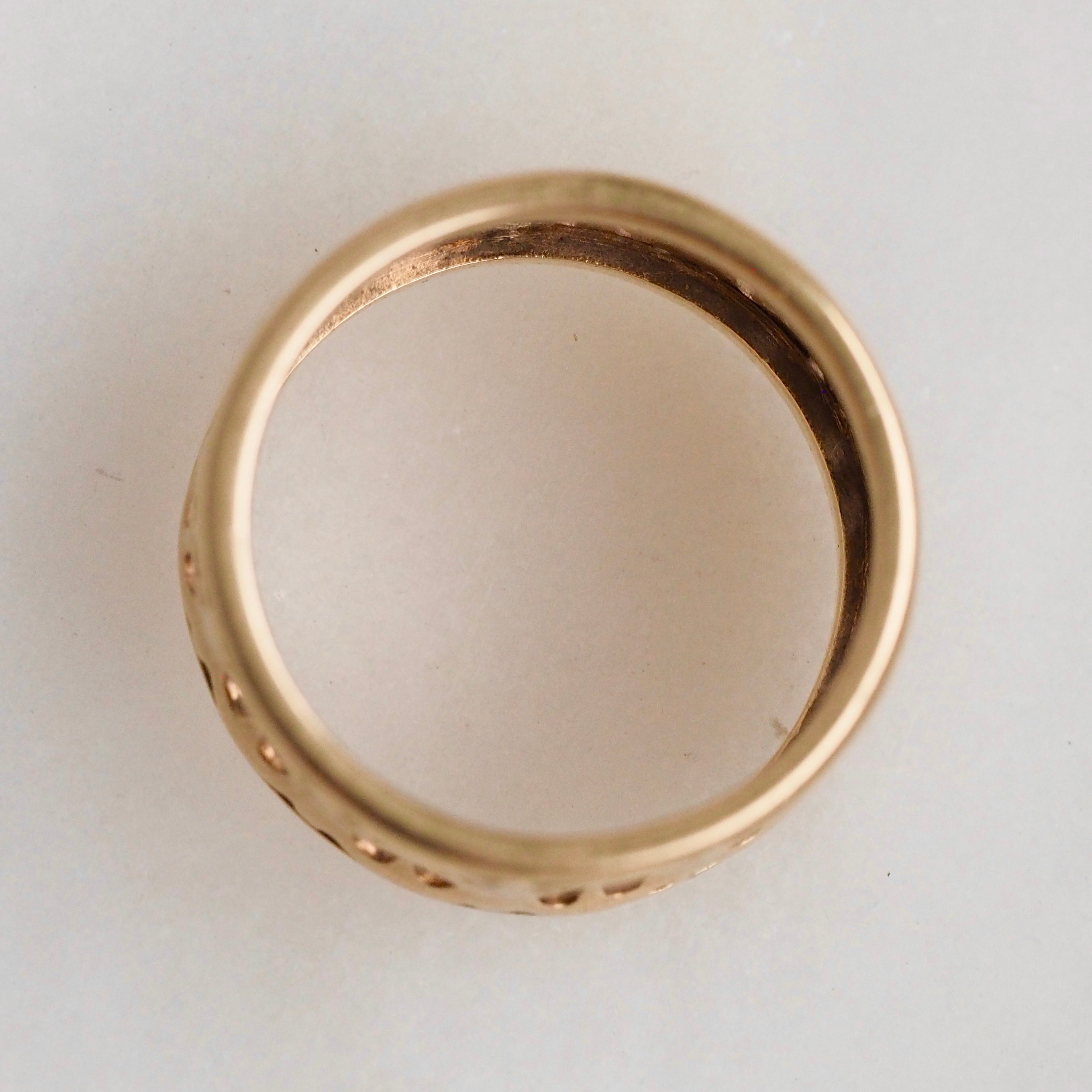 Antique 14k Gold Wide Pierced Band