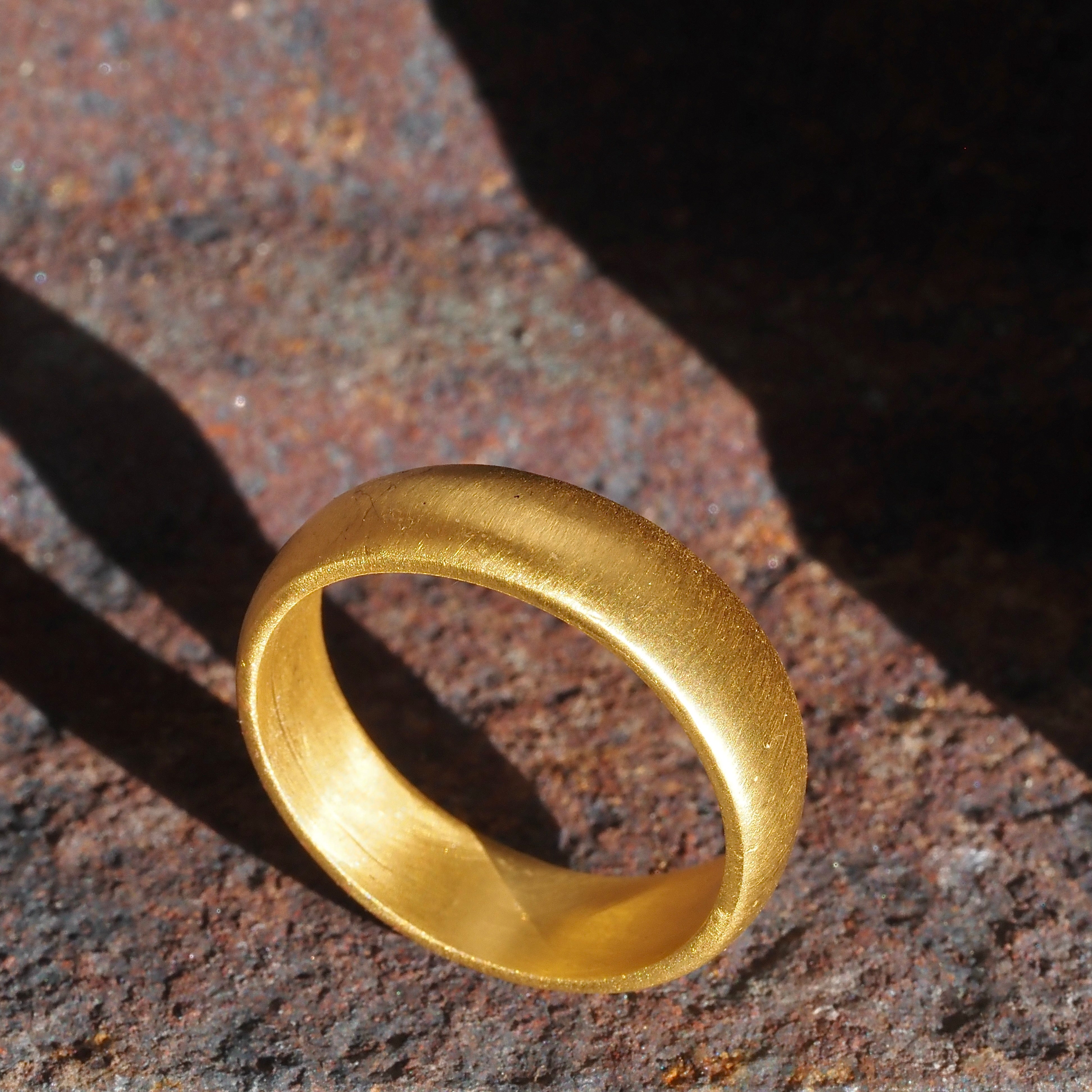 Vintage Brushed 24k Gold Band