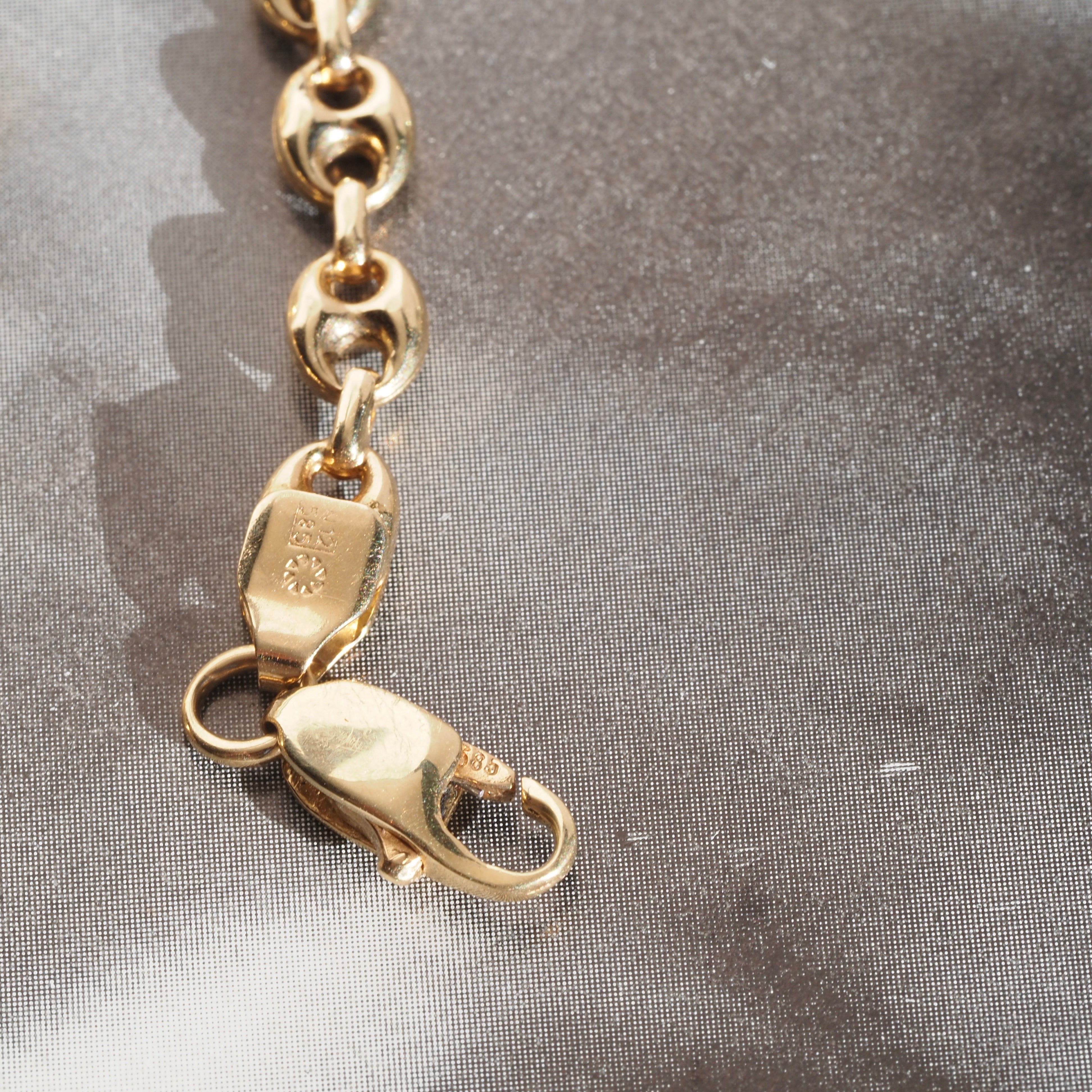 Vintage 14k Puffy Gold Mariner Link Bracelet