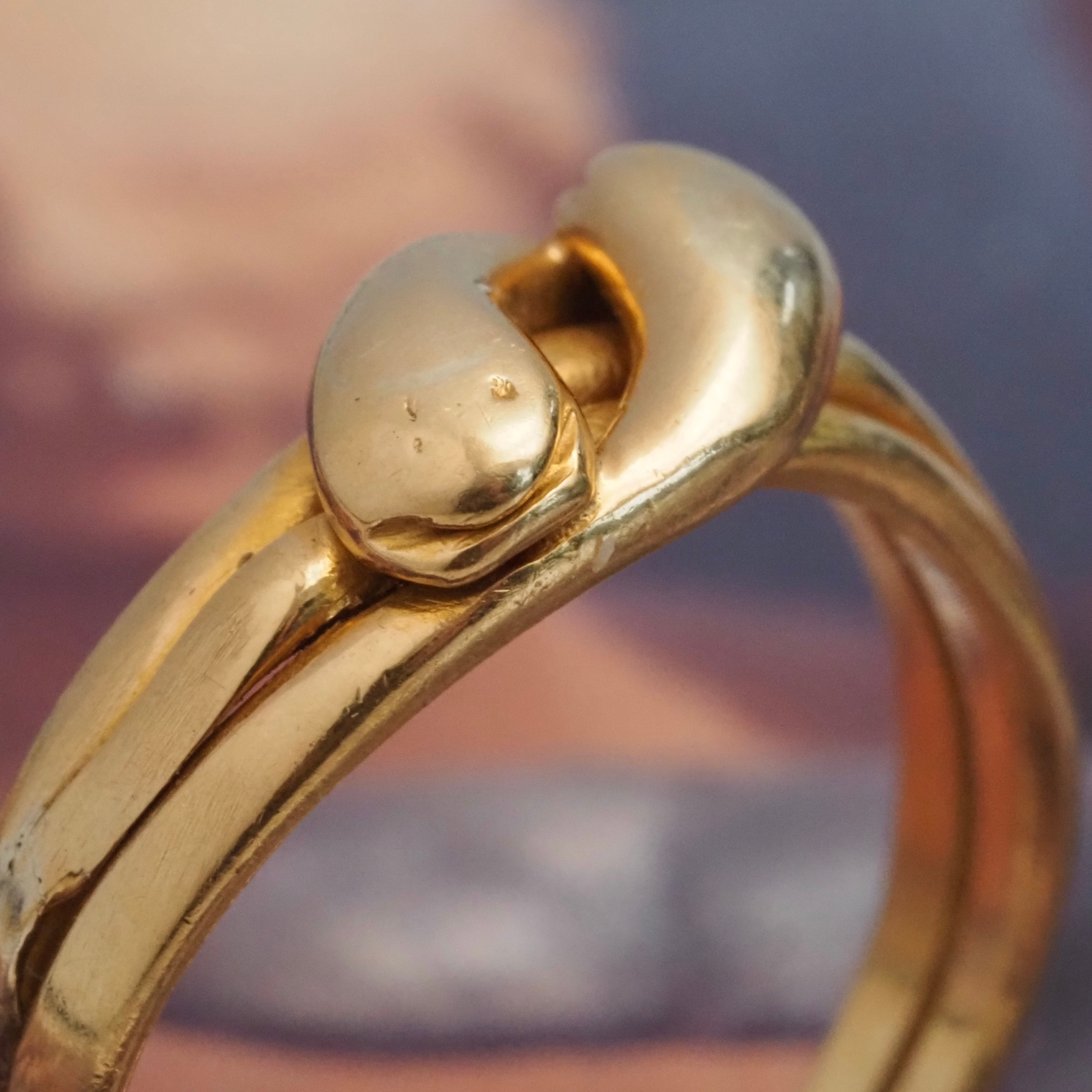 Antique 18k Gold Double Headed Snake Ring