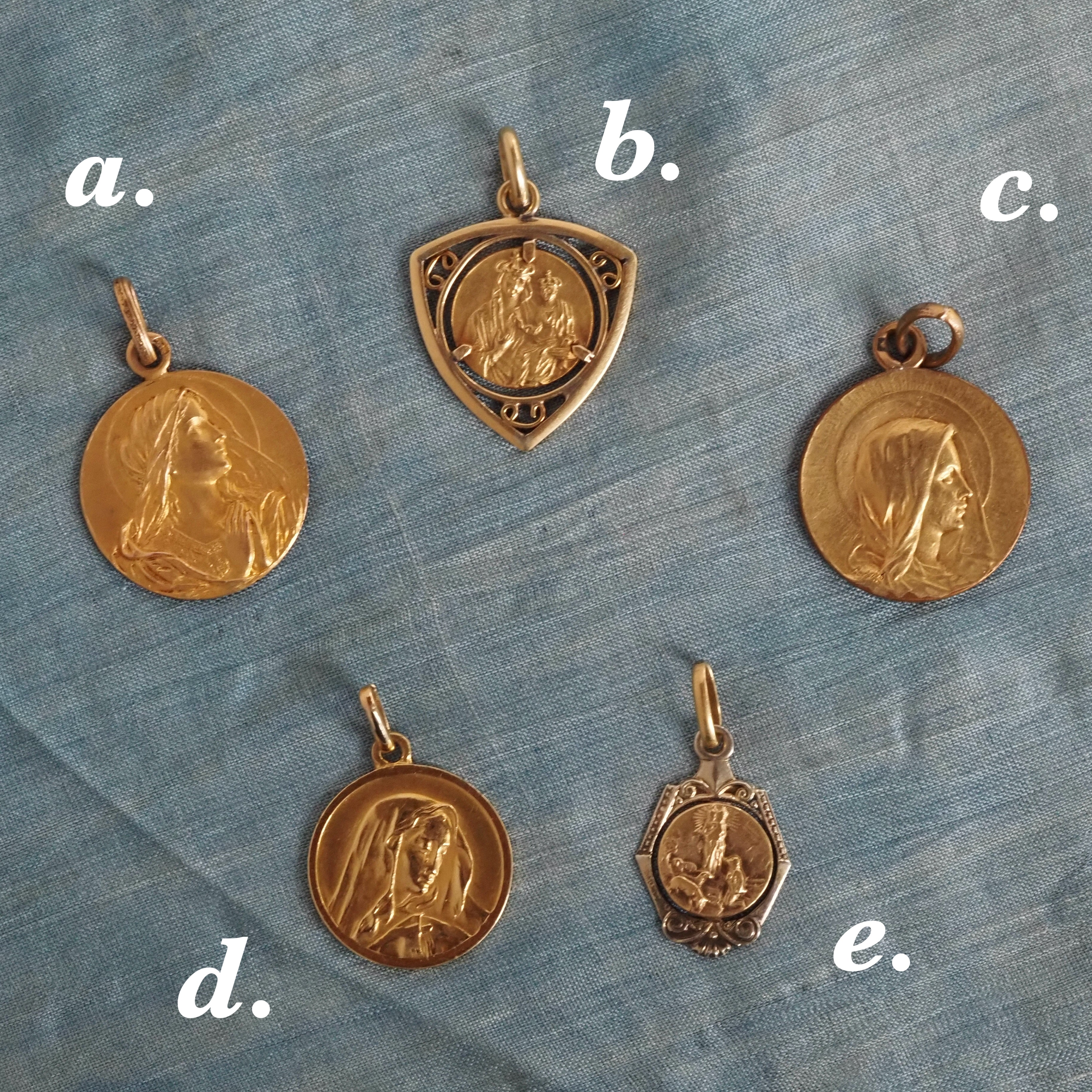 Antique & Vintage Gold Mary Charms