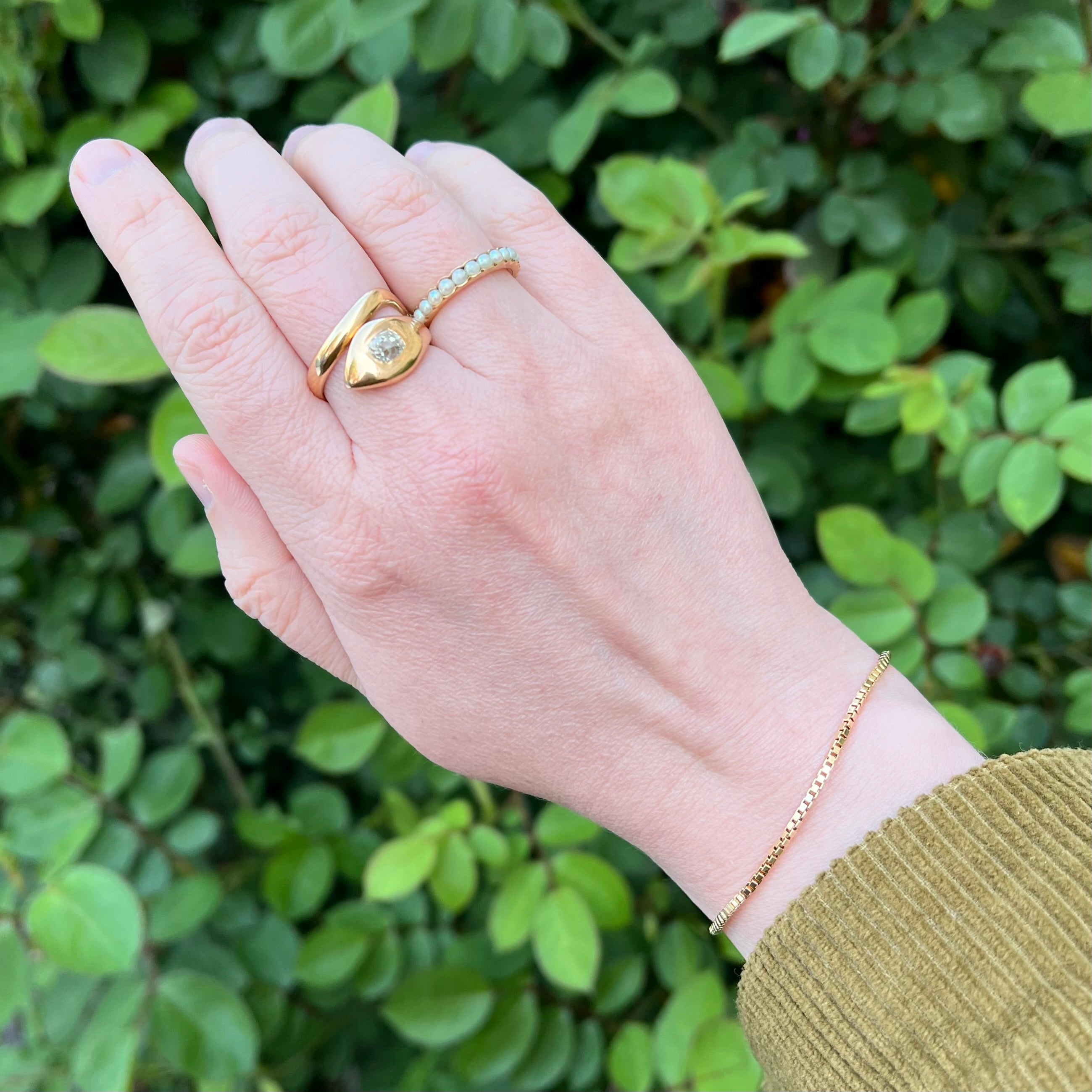 Pearl Eternity 14k Gold Ring
