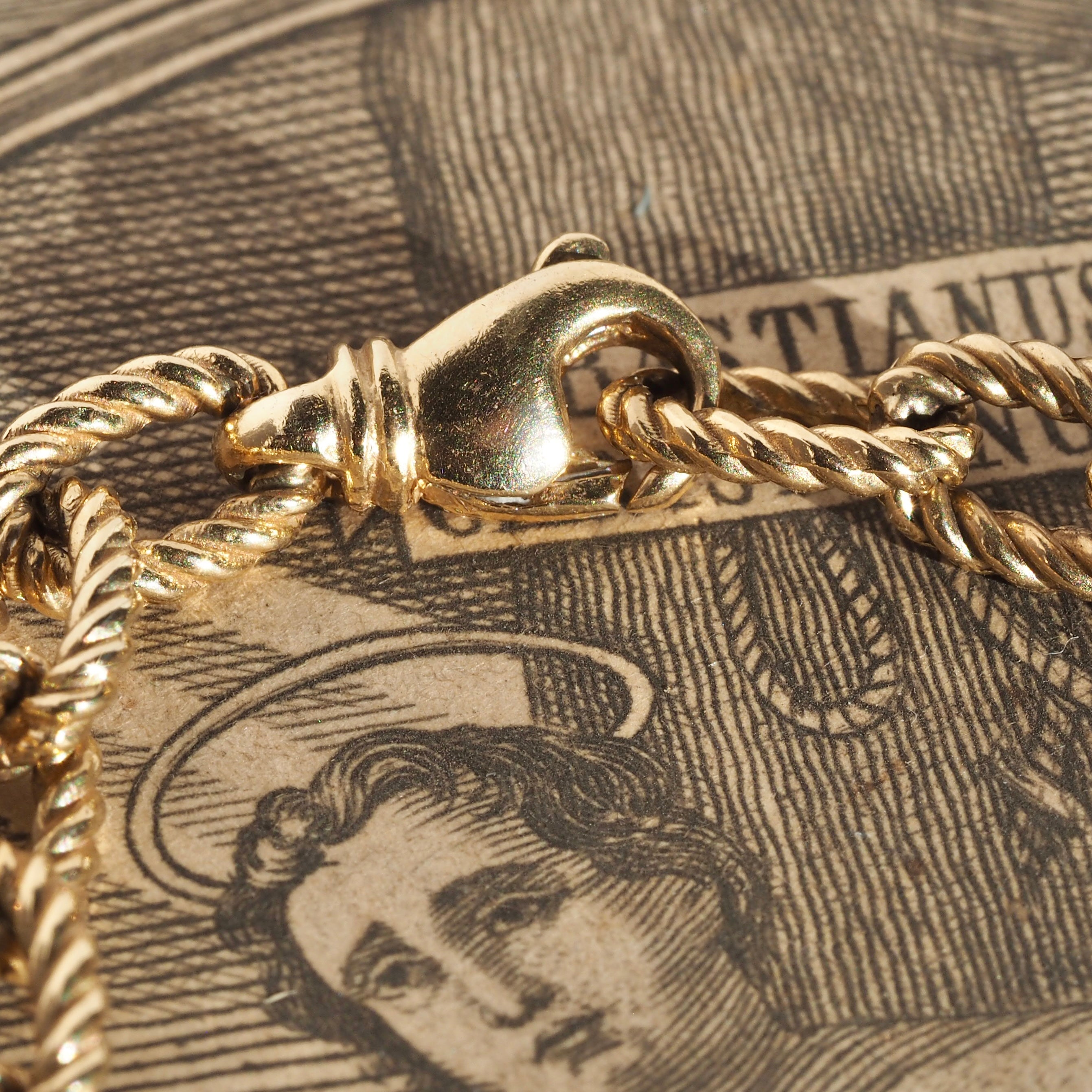 Vintage 14k Gold Braided Oval Link Bracelet