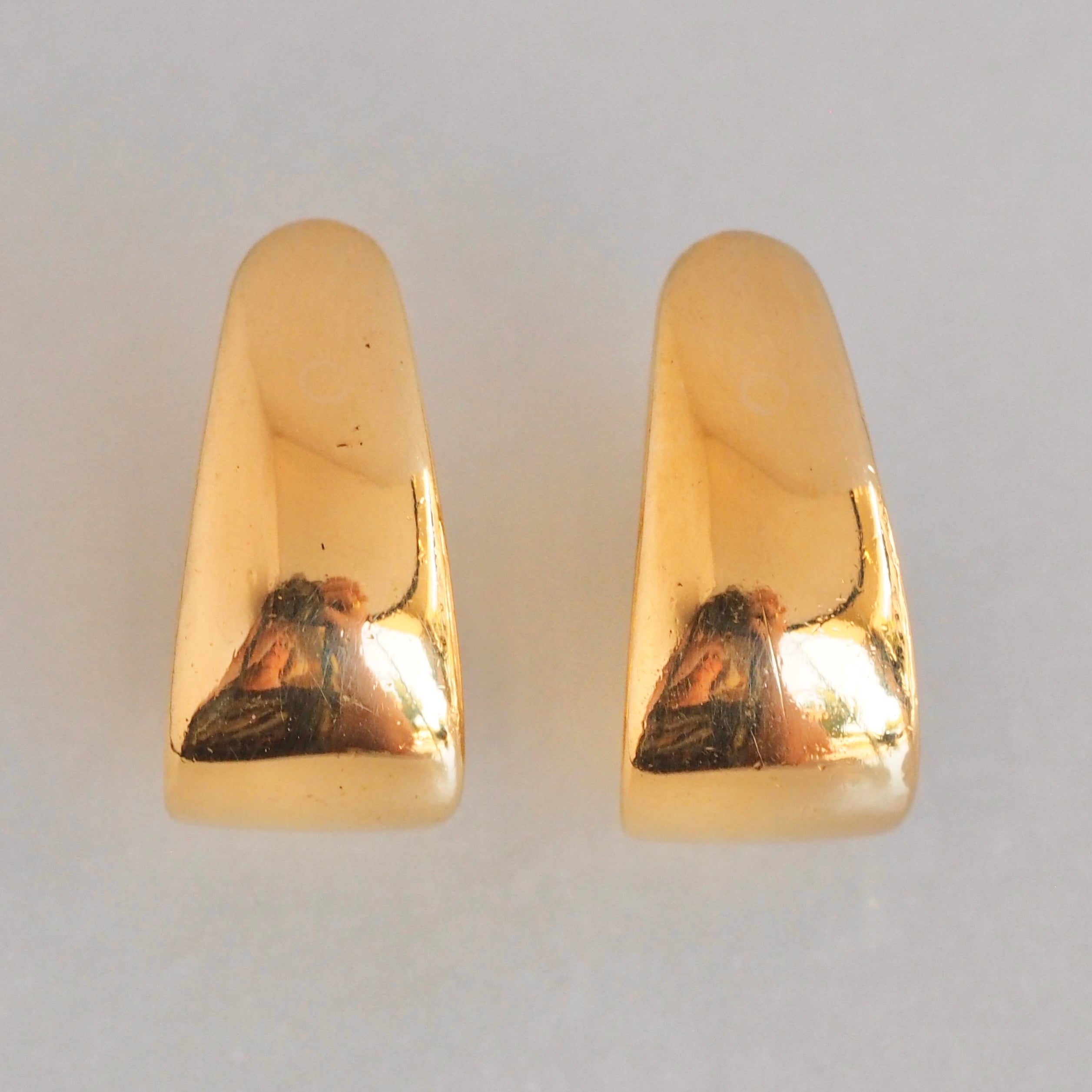 Vintage Portuguese 19k Gold Hinged Huggie Earrings