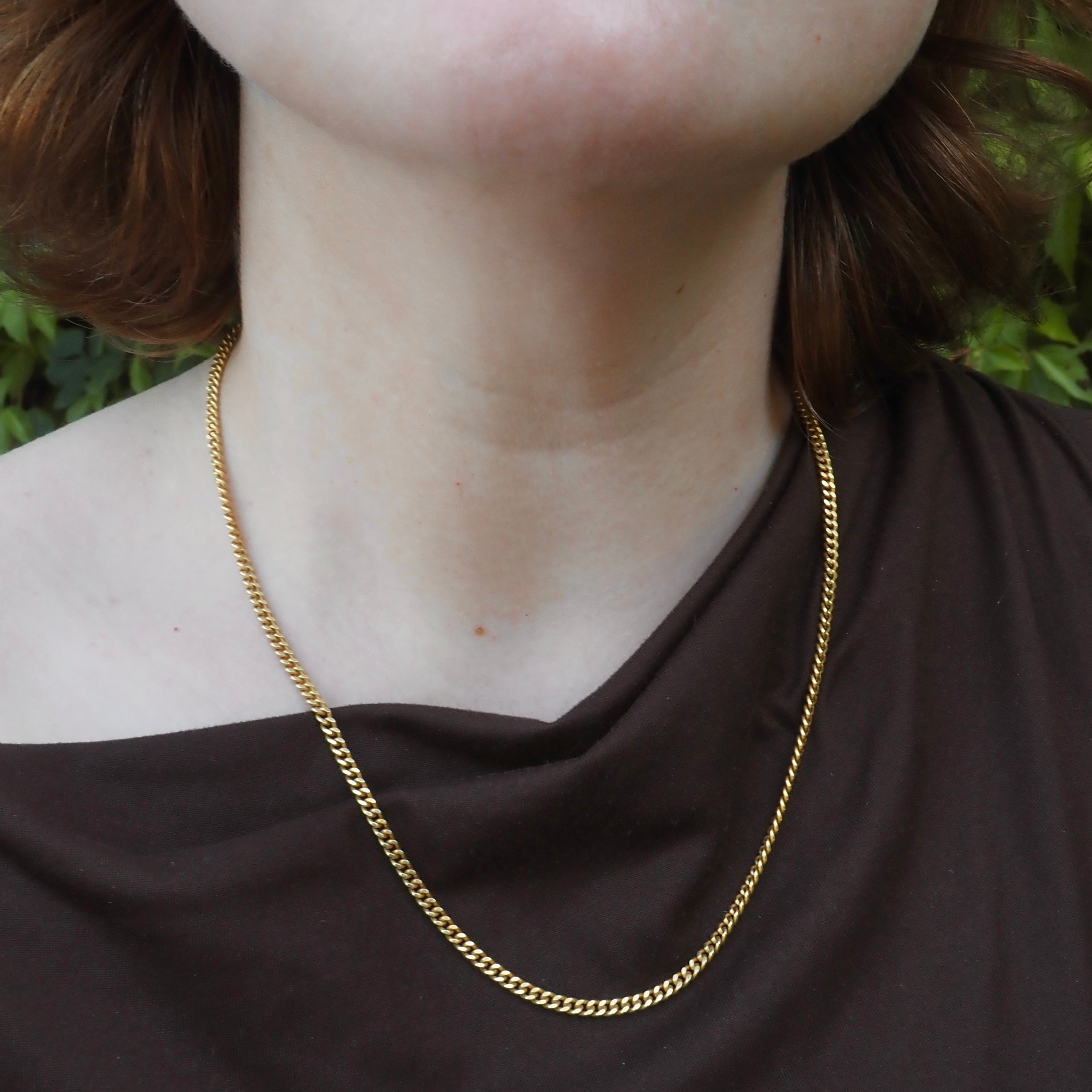 Vintage 14k Gold Curb Chain Necklace