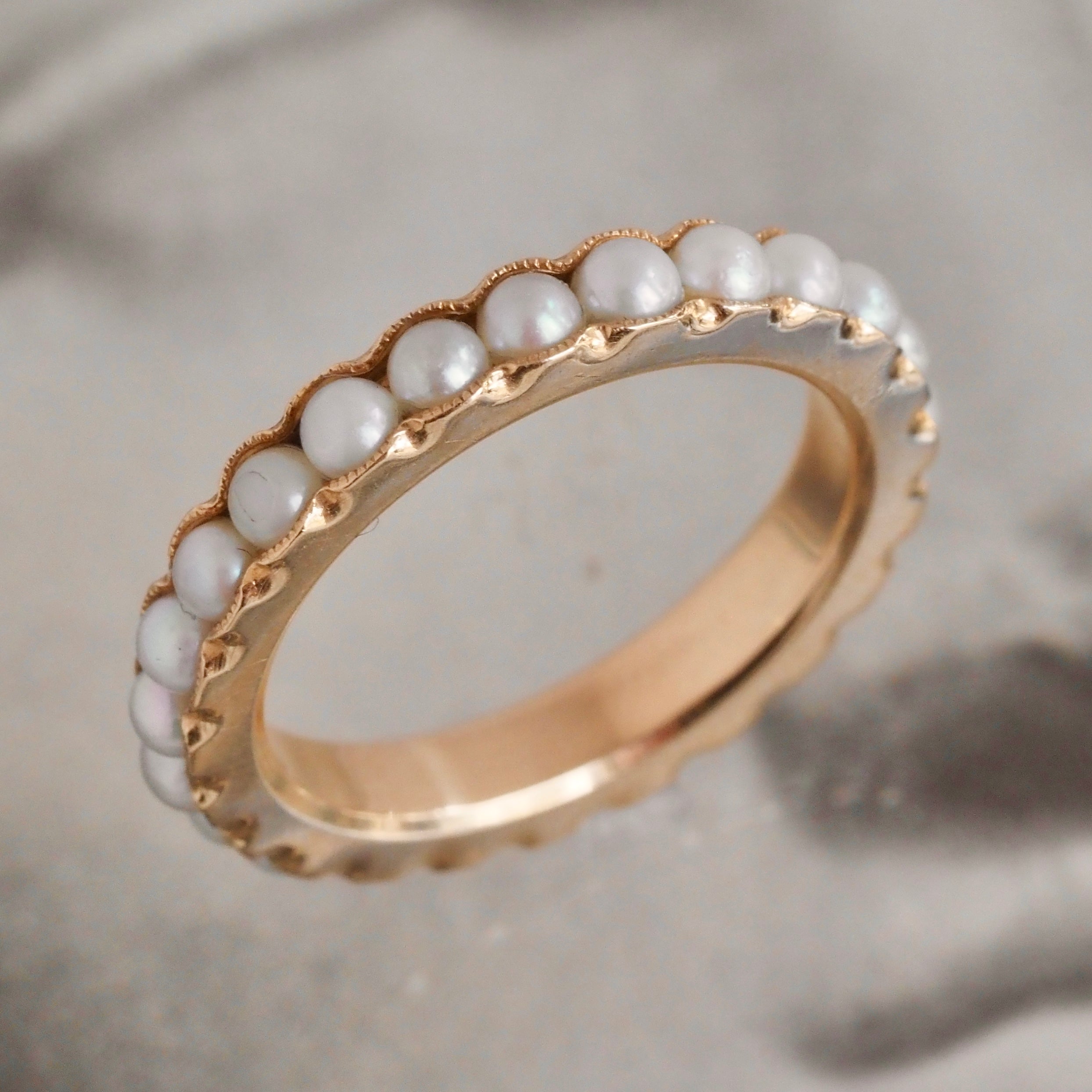 Pearl Eternity 14k Gold Ring