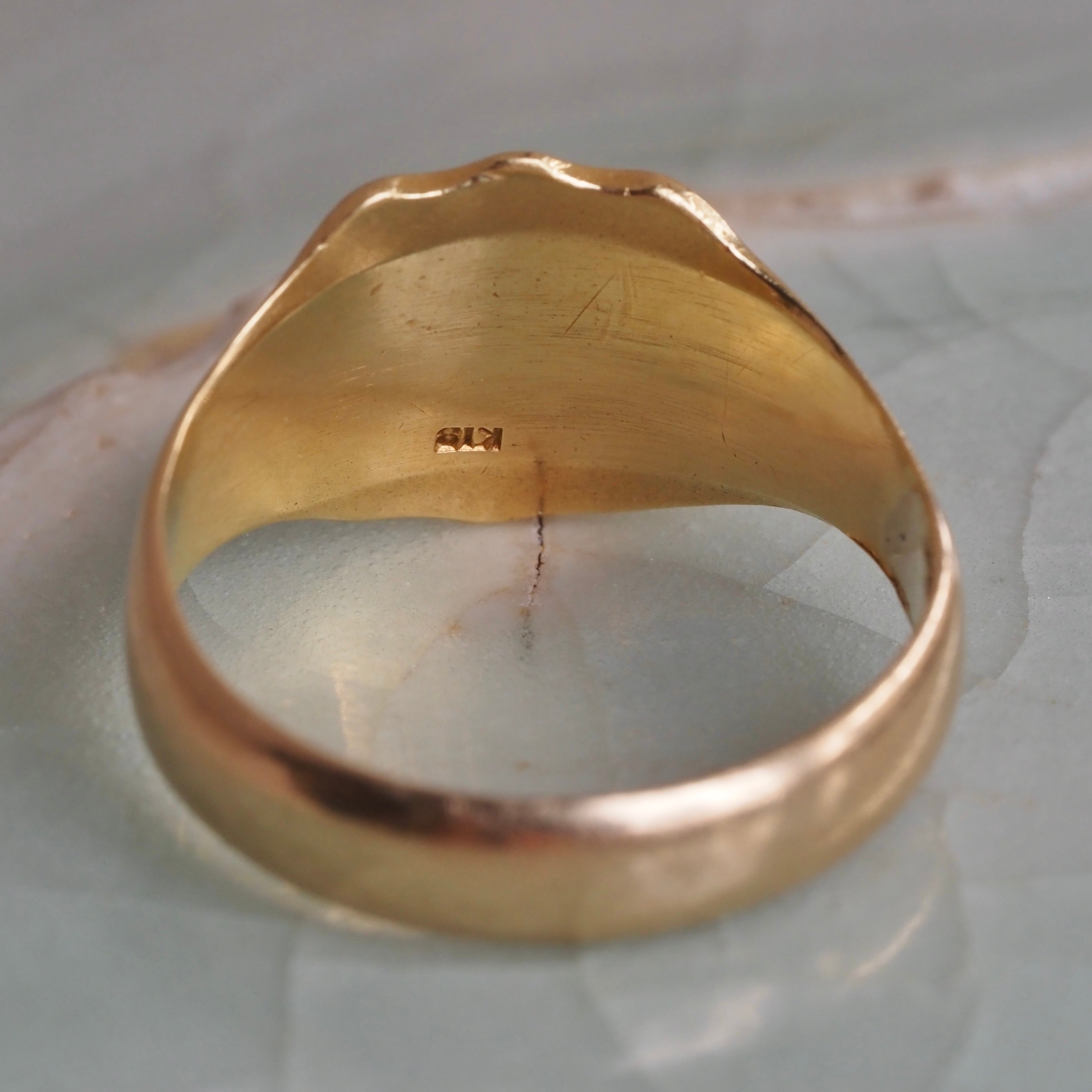 Antique 18k Gold “DC” Signet Ring