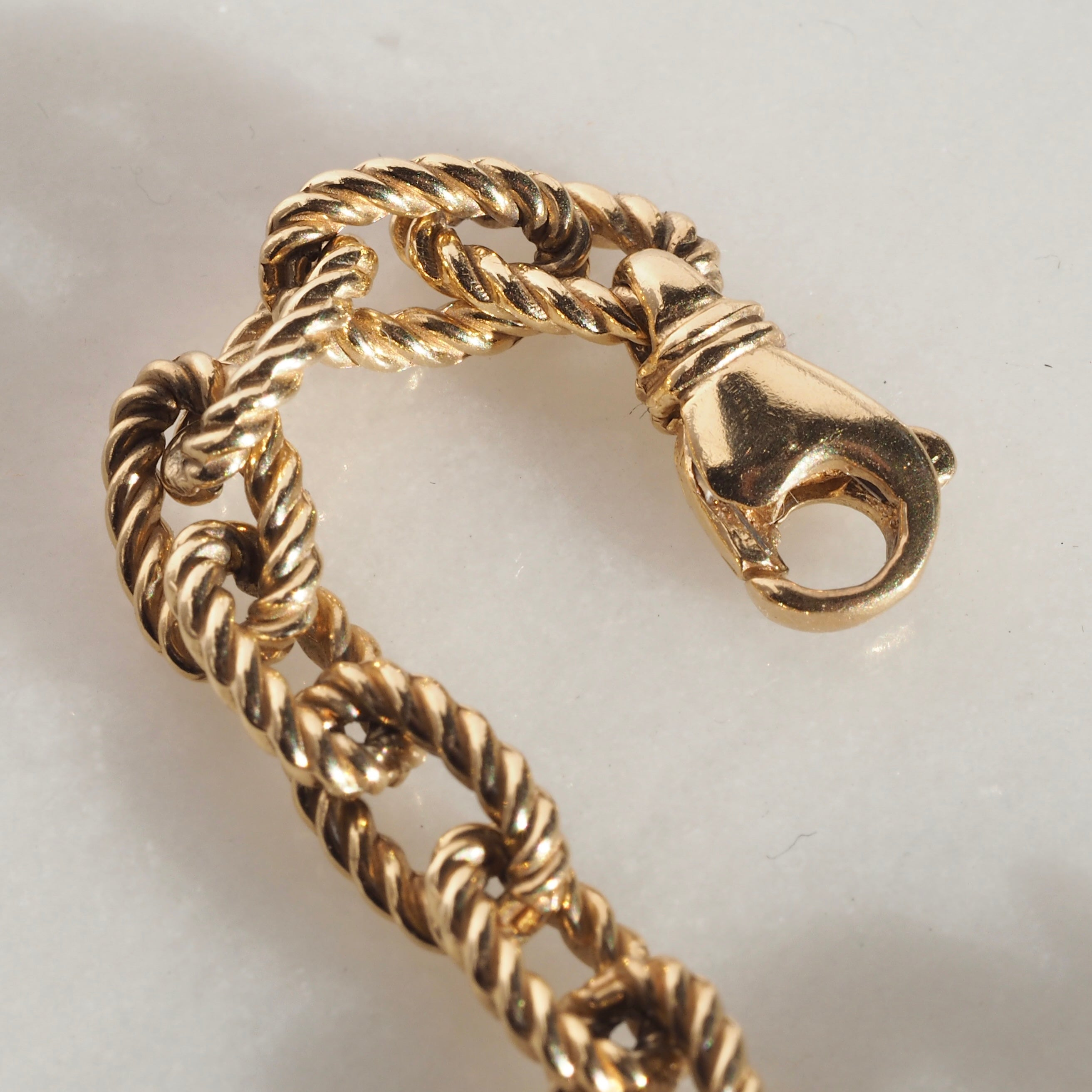 Vintage 14k Gold Braided Oval Link Bracelet