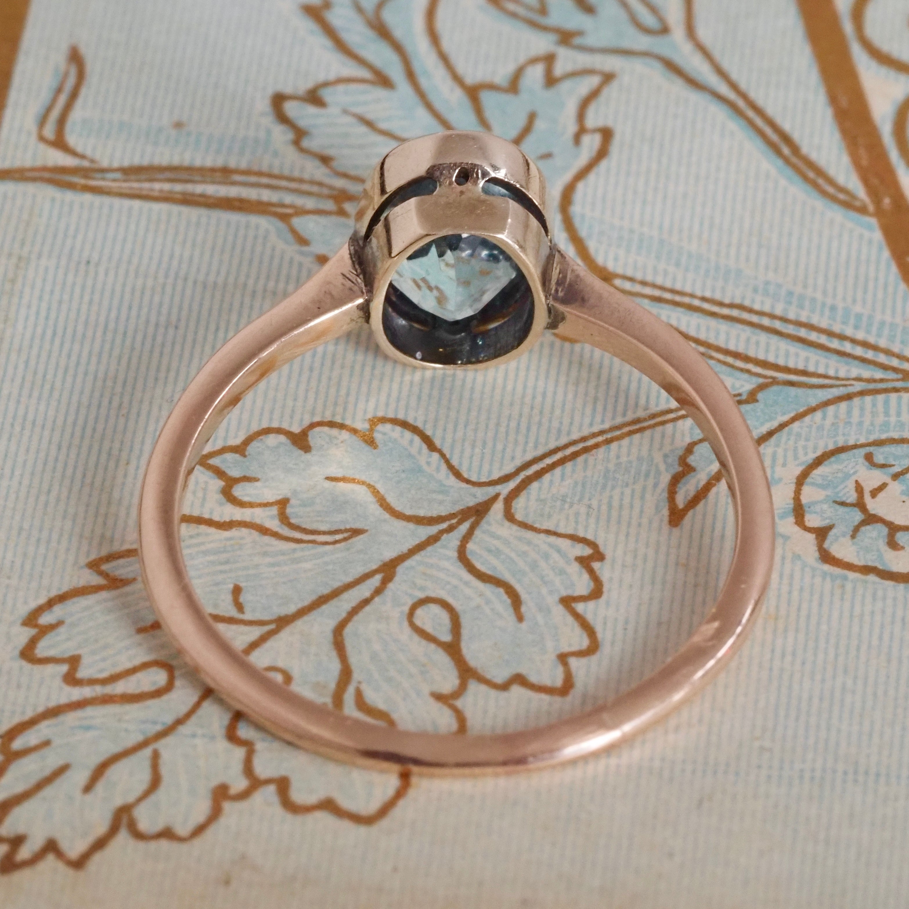 Antique Aquamarine 9k Gold Ring