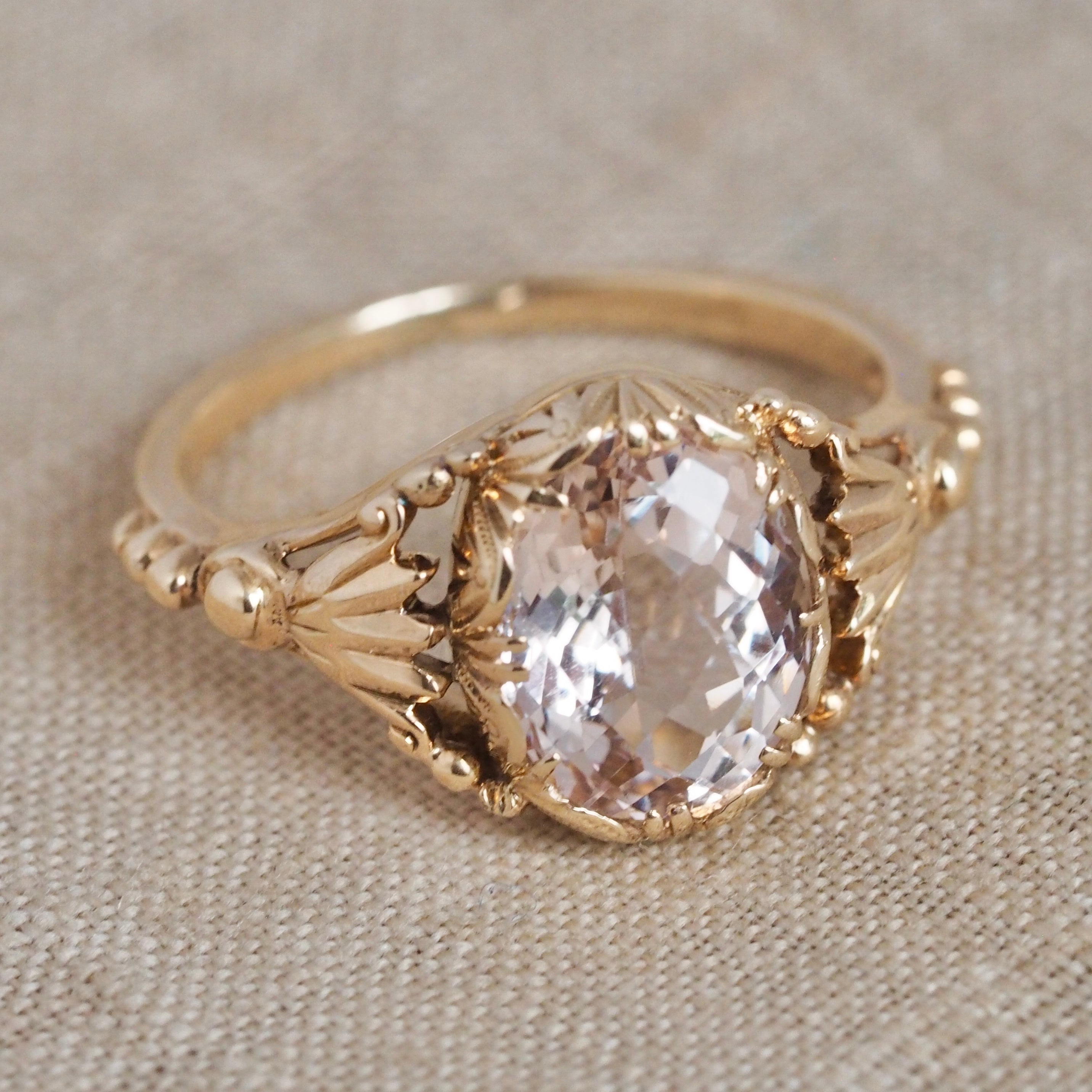 Antique 14k Gold Morganite Ring