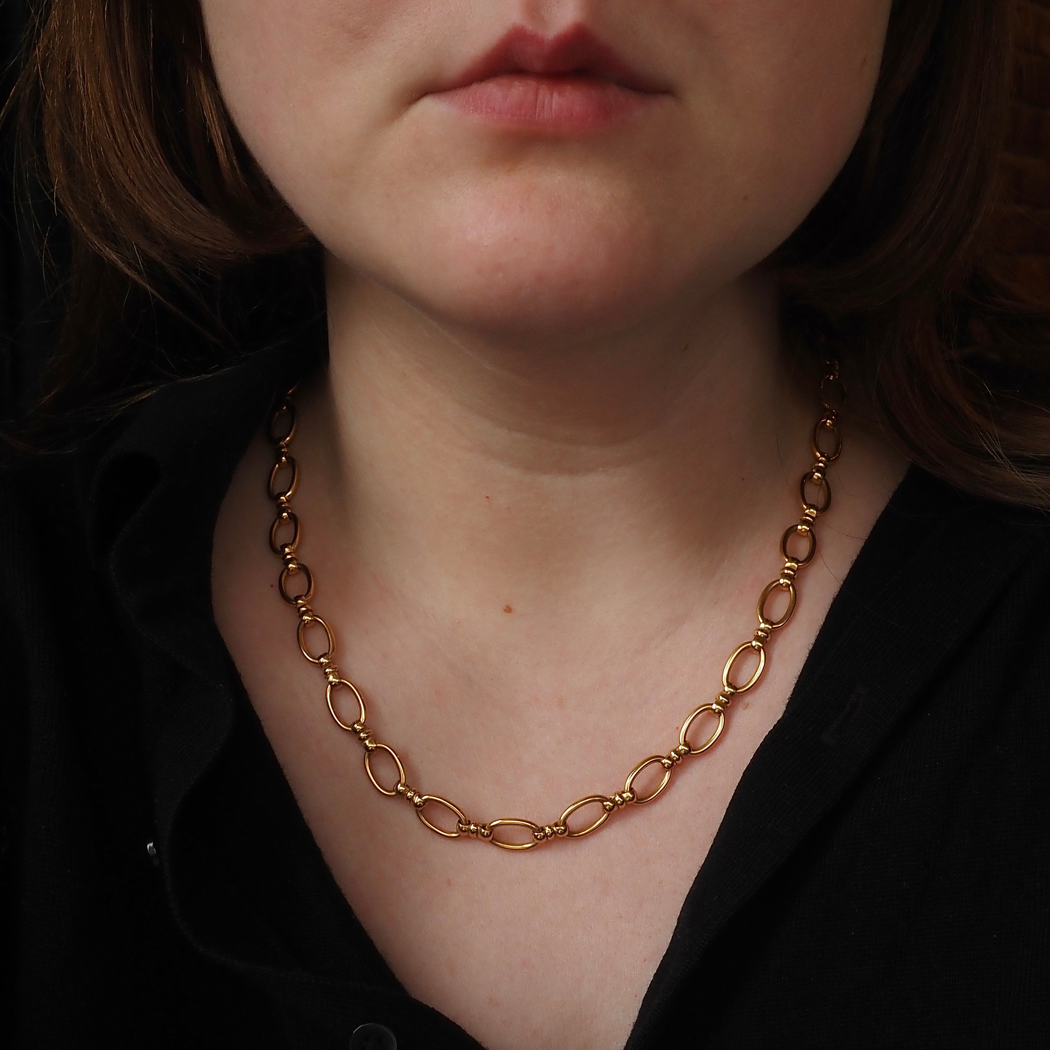 Vintage Portuguese 19k Gold Chunky Link Necklace
