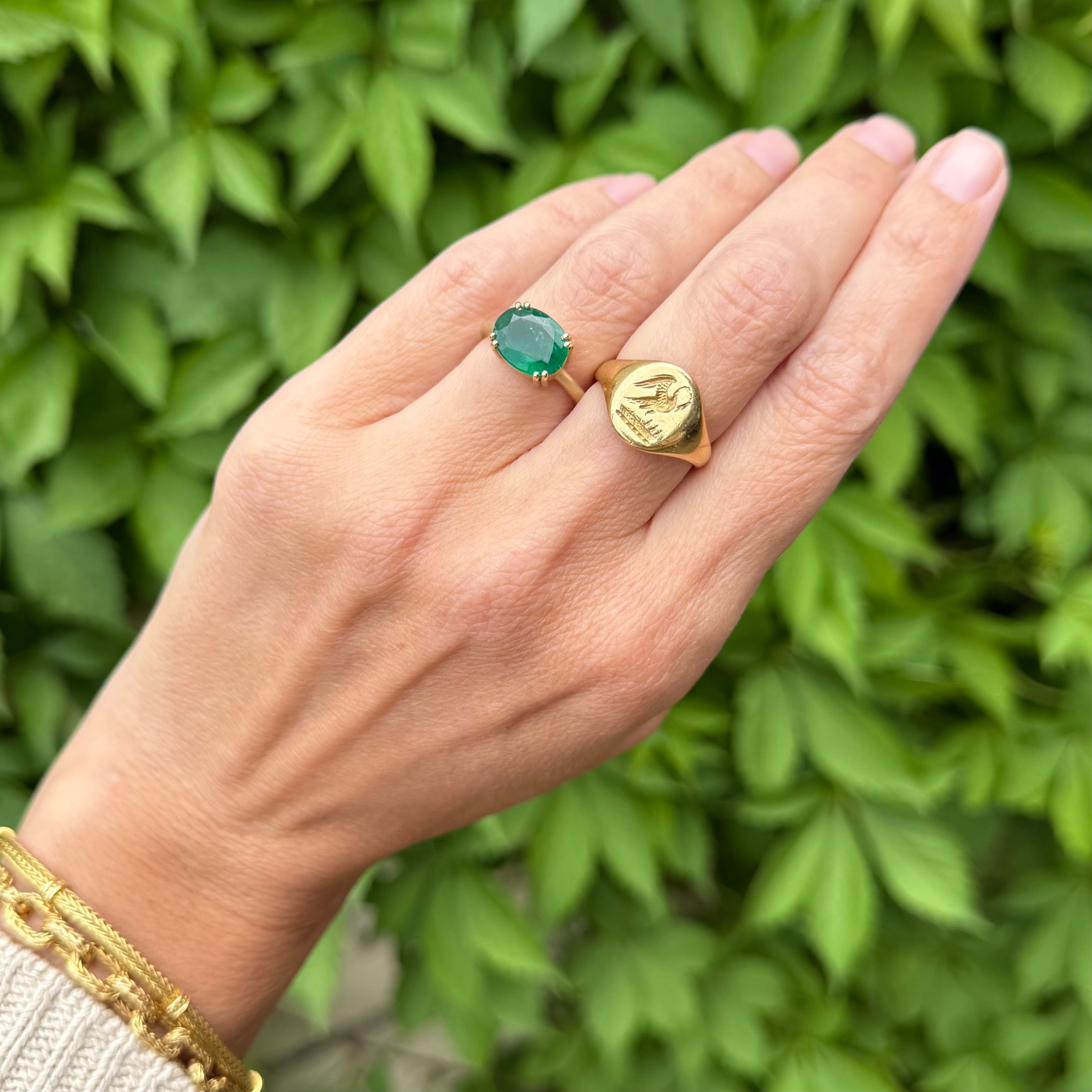 Oval Emerald 14k Gold Ring