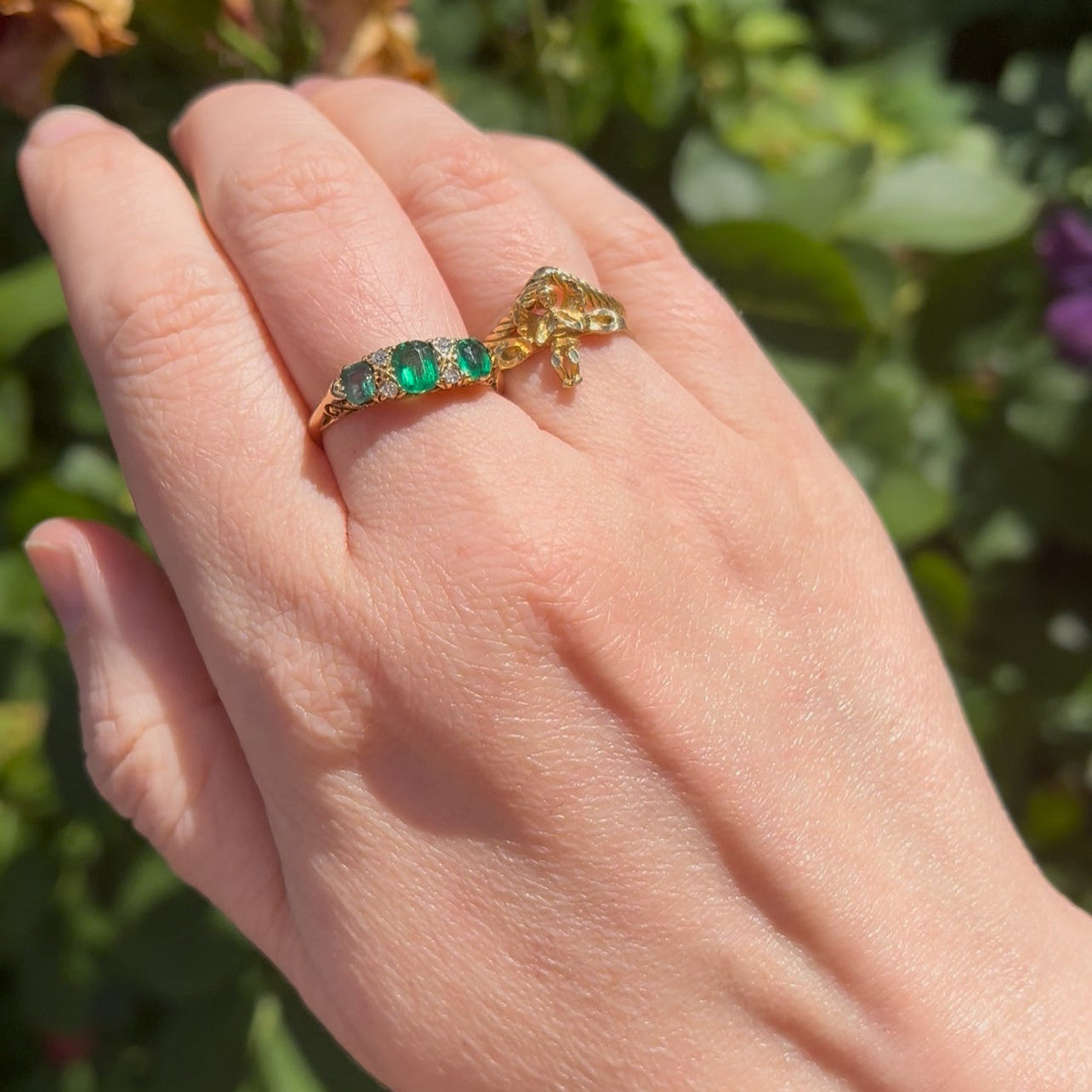 Vintage Twisted V 14k Gold Ring