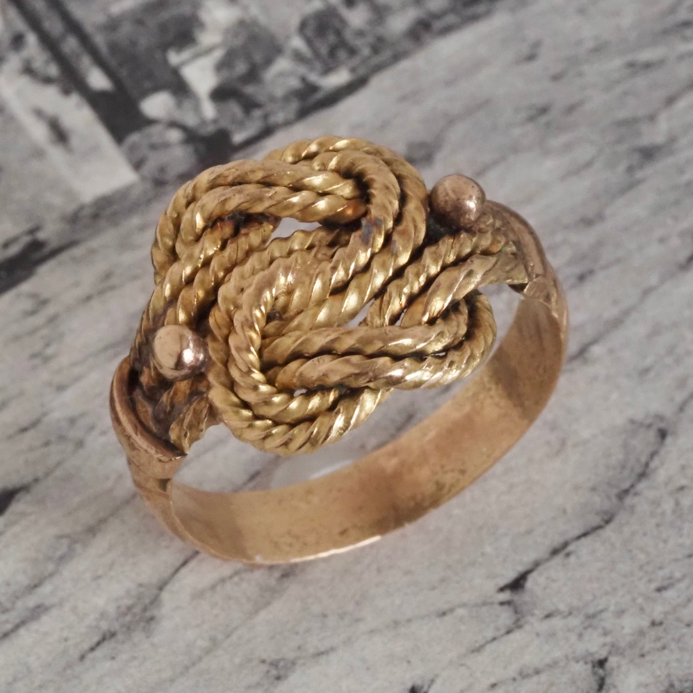 Vintage Rope 14k Gold Knot Ring