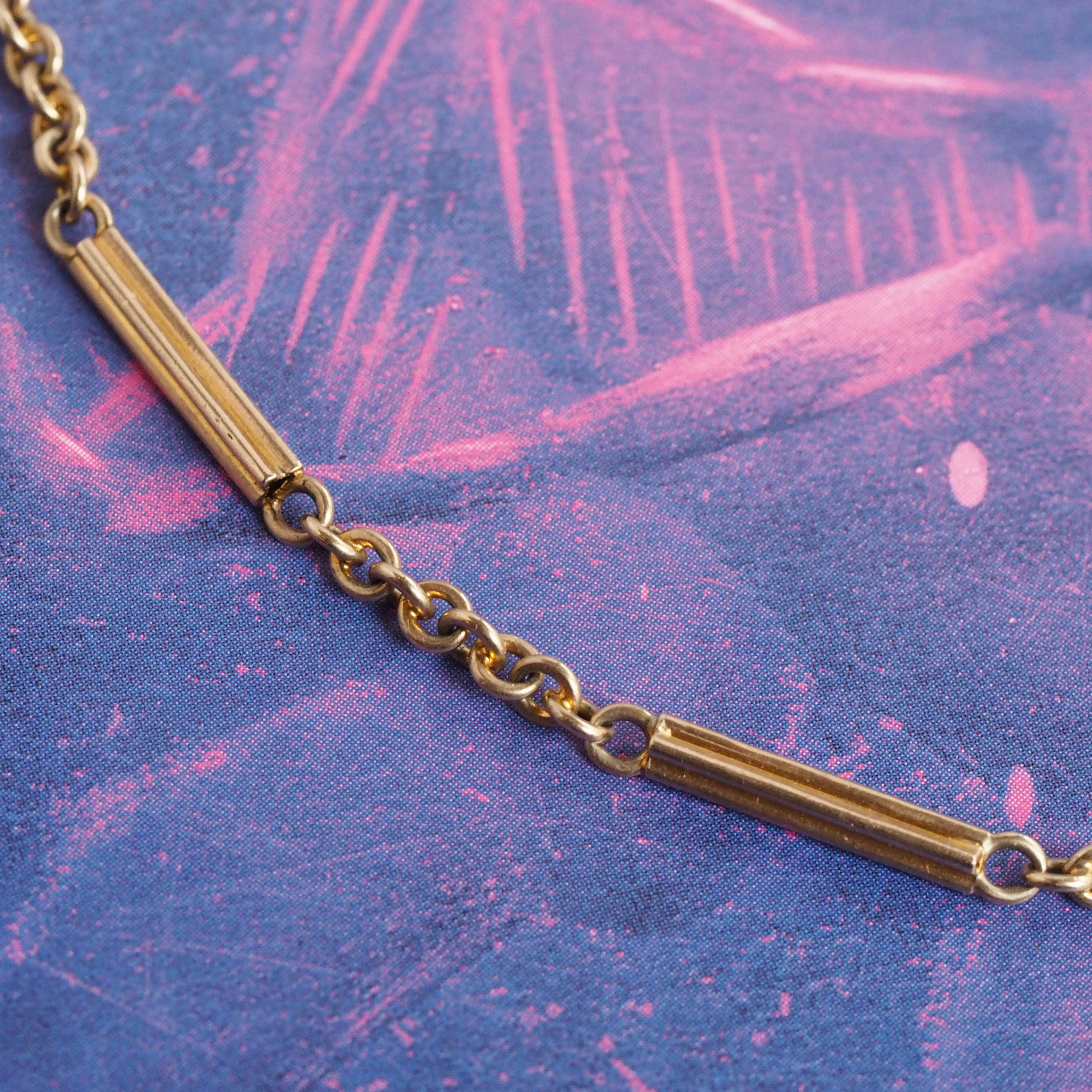 Antique 10k Gold Watch Chain Double Wrap Dog Clasp Bracelet