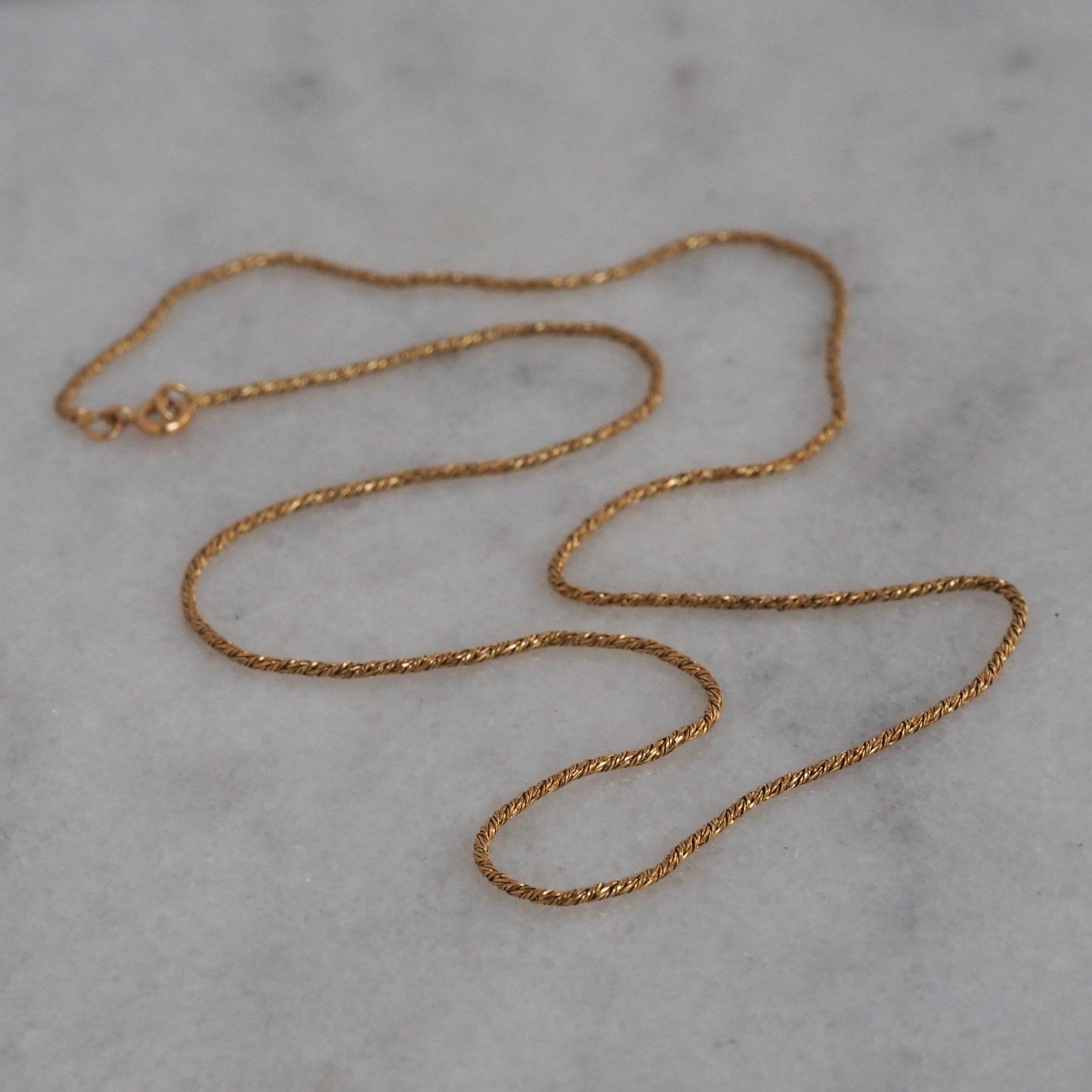 Vintage Portuguese 19k Gold Woven Chain Necklace