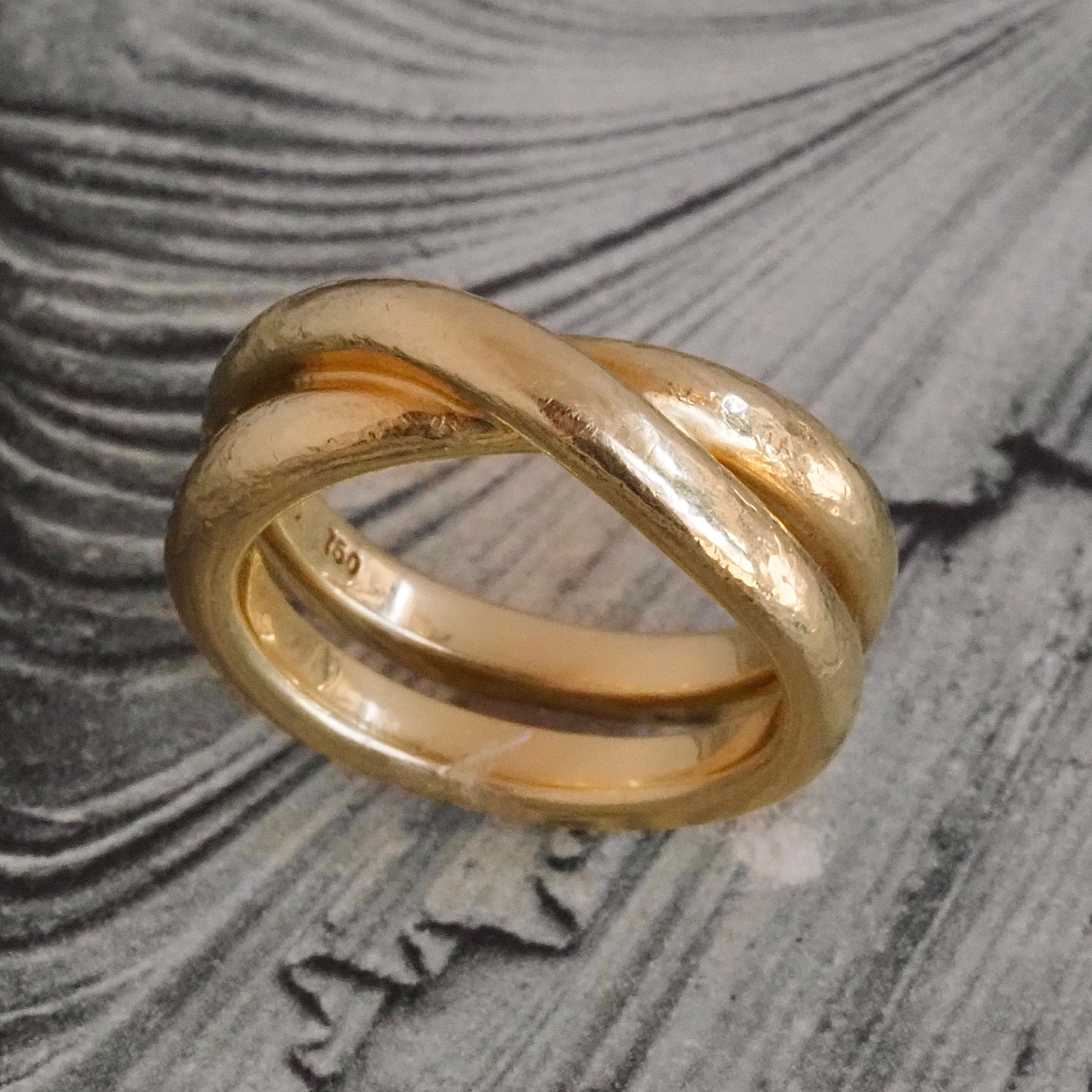 Vintage Tiffany by Paloma Picasso 18k Gold Crossover Double Band
