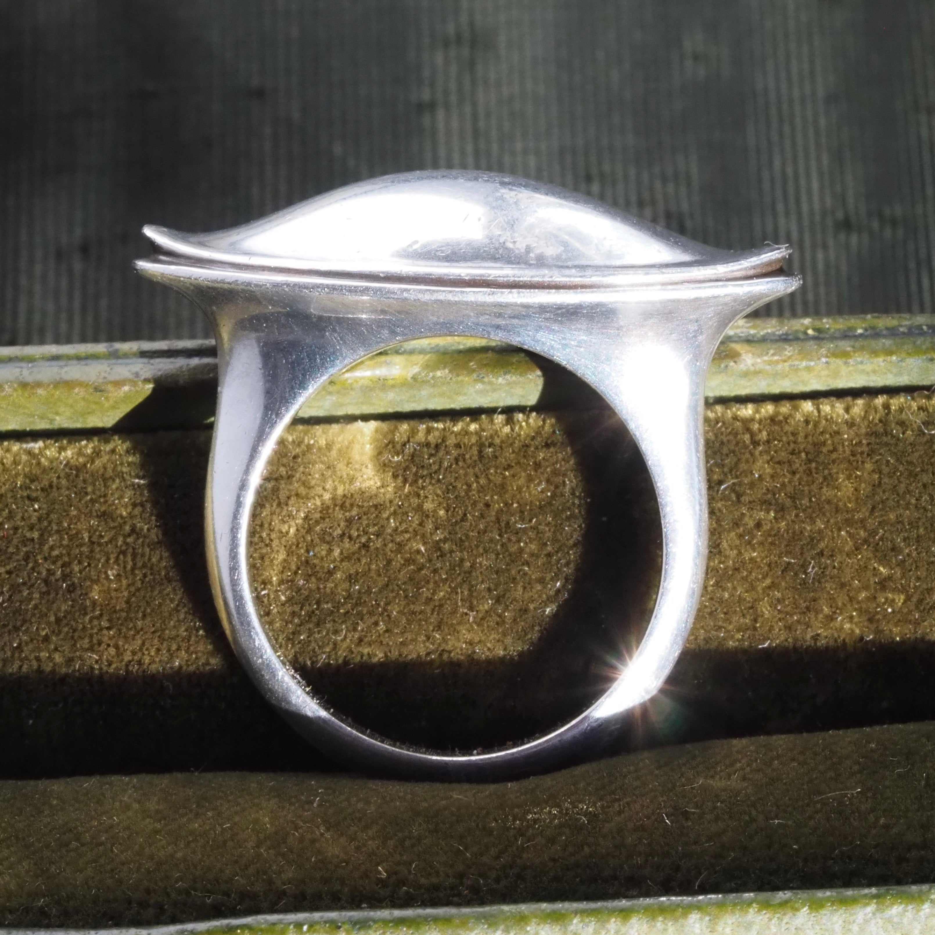 Vintage Danish Modernist Georg Jensen Fish Dish Sterling Silver Ring by Henning Koppel