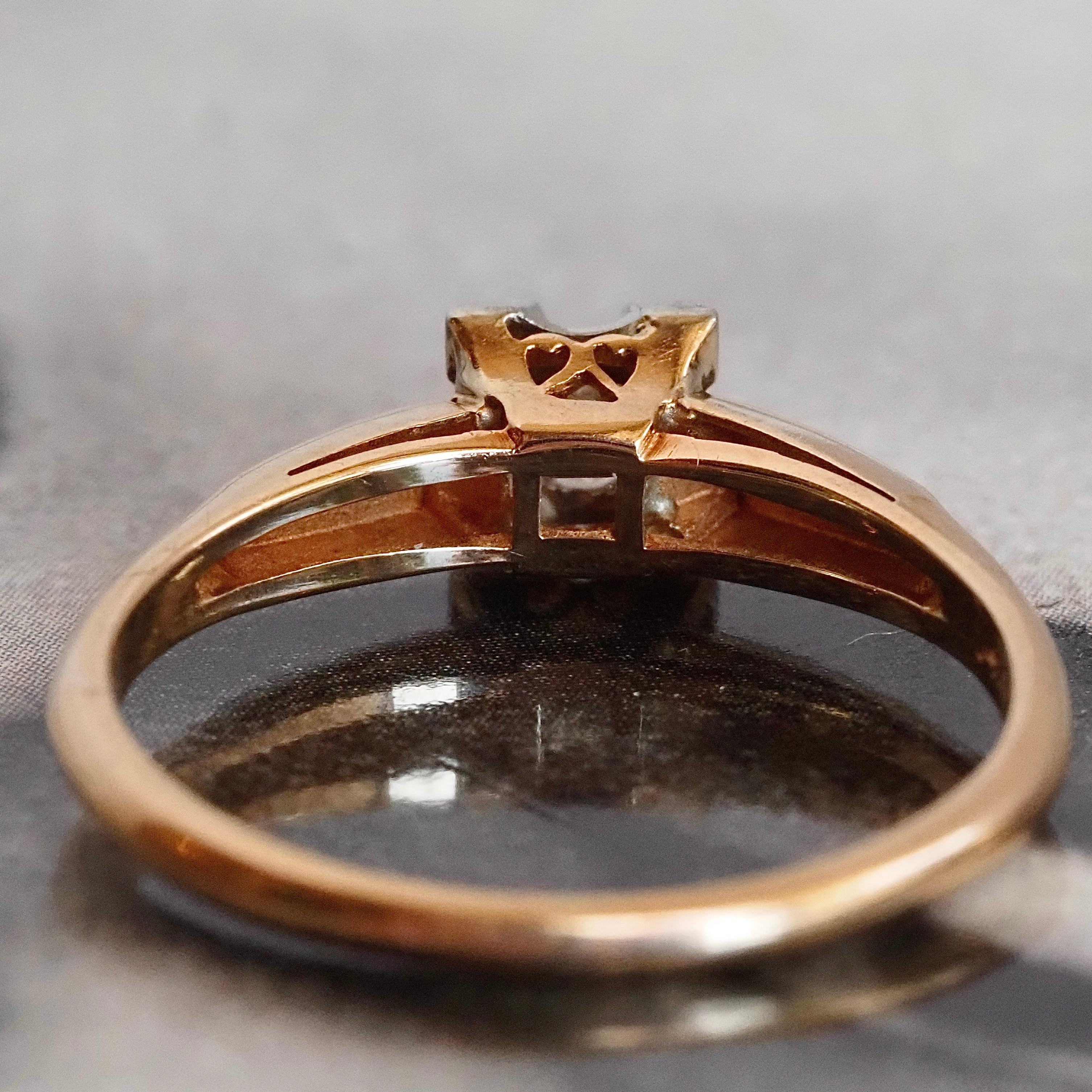 Mid-Century Old European Cut Diamond 14k Gold Engagement Ring
