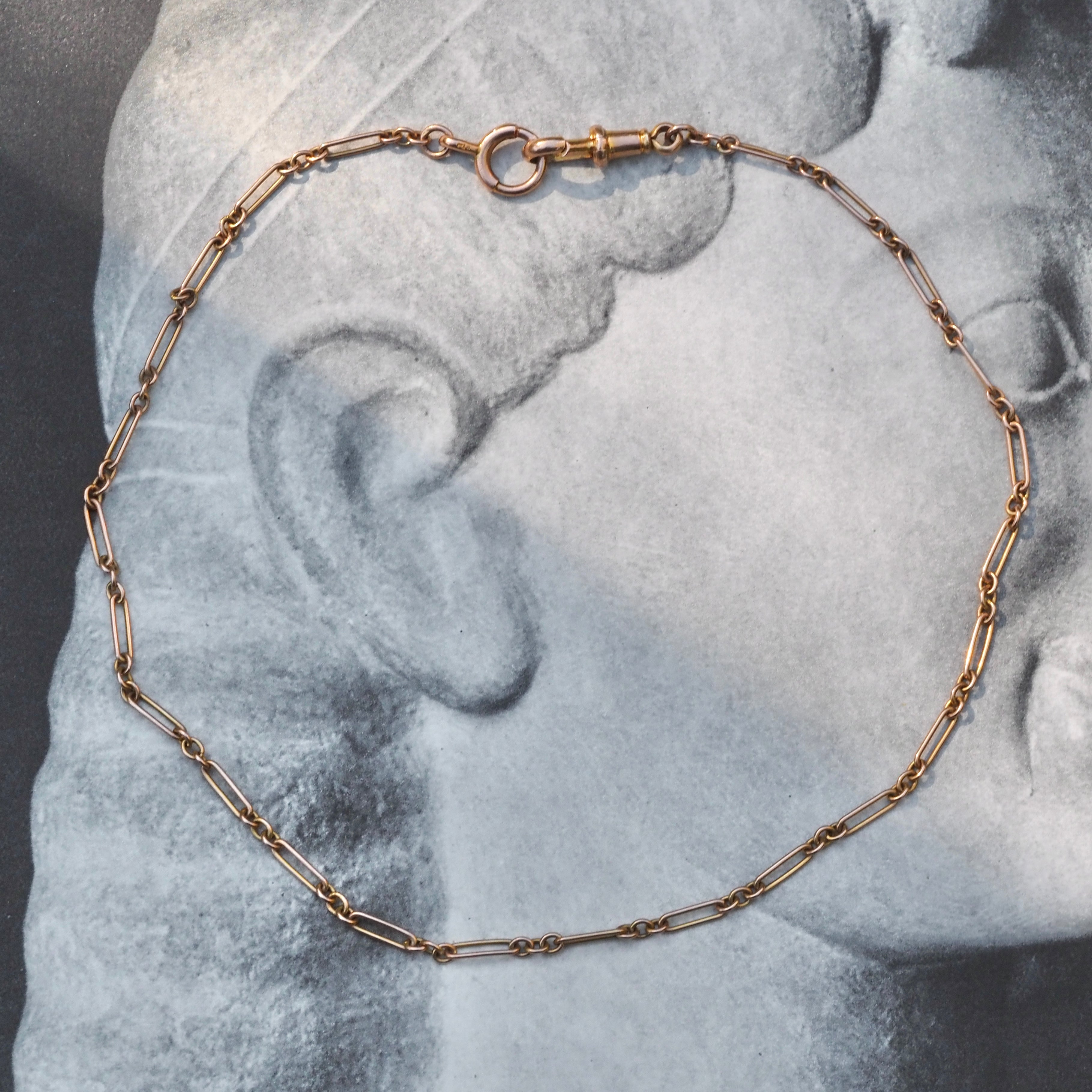 Antique 9k Gold English Figaro Bracelet