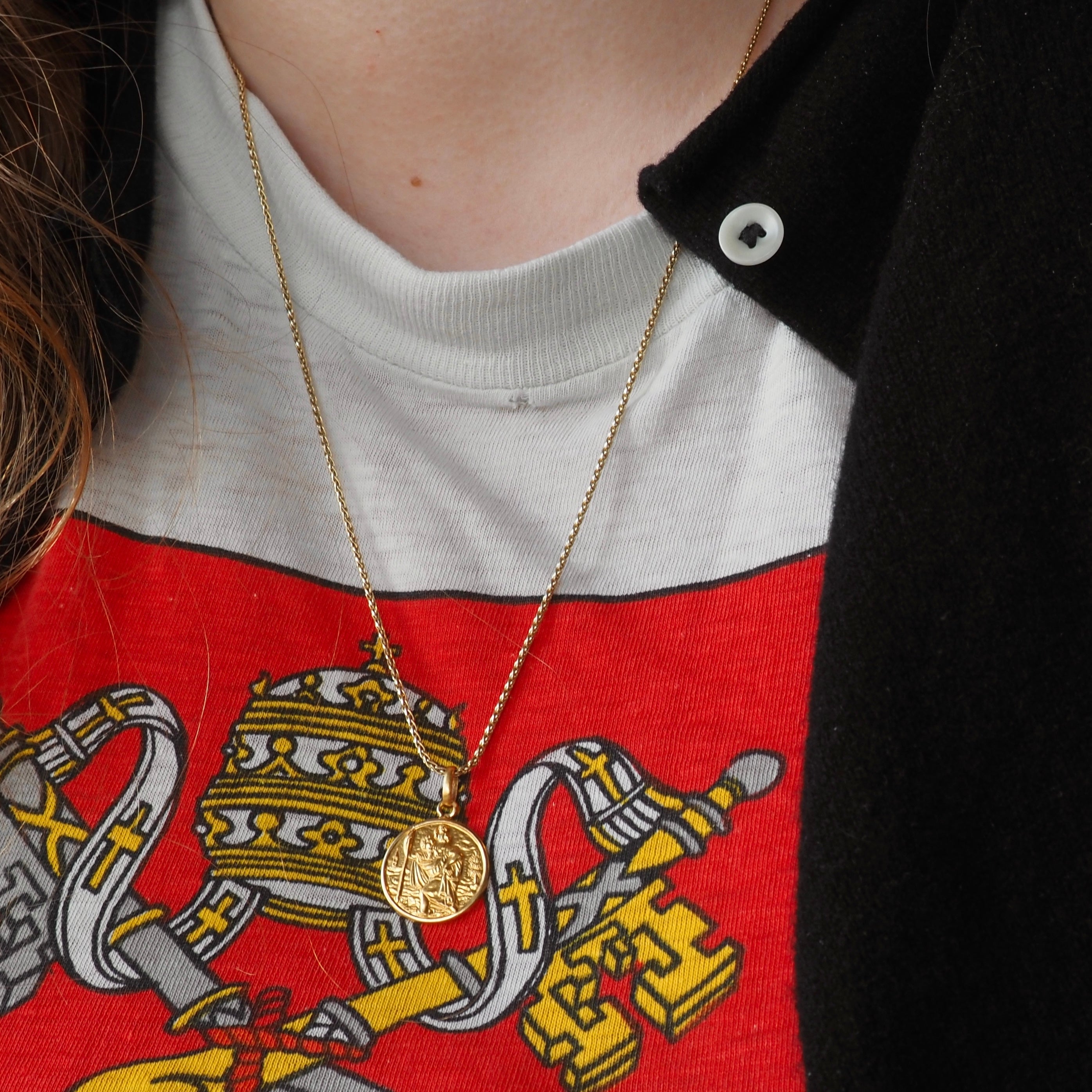 Portuguese 19k Gold Saint Christopher Pendant