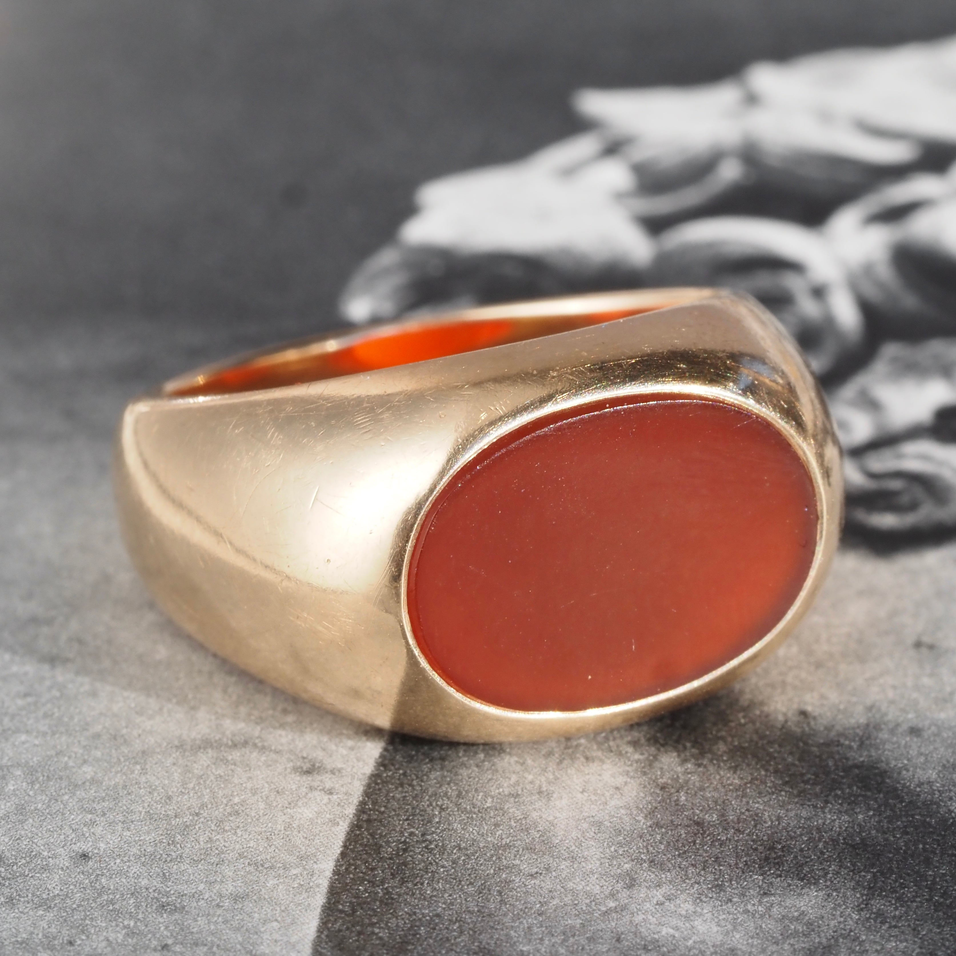 Vintage Carnelian 14k Gold Signet Ring