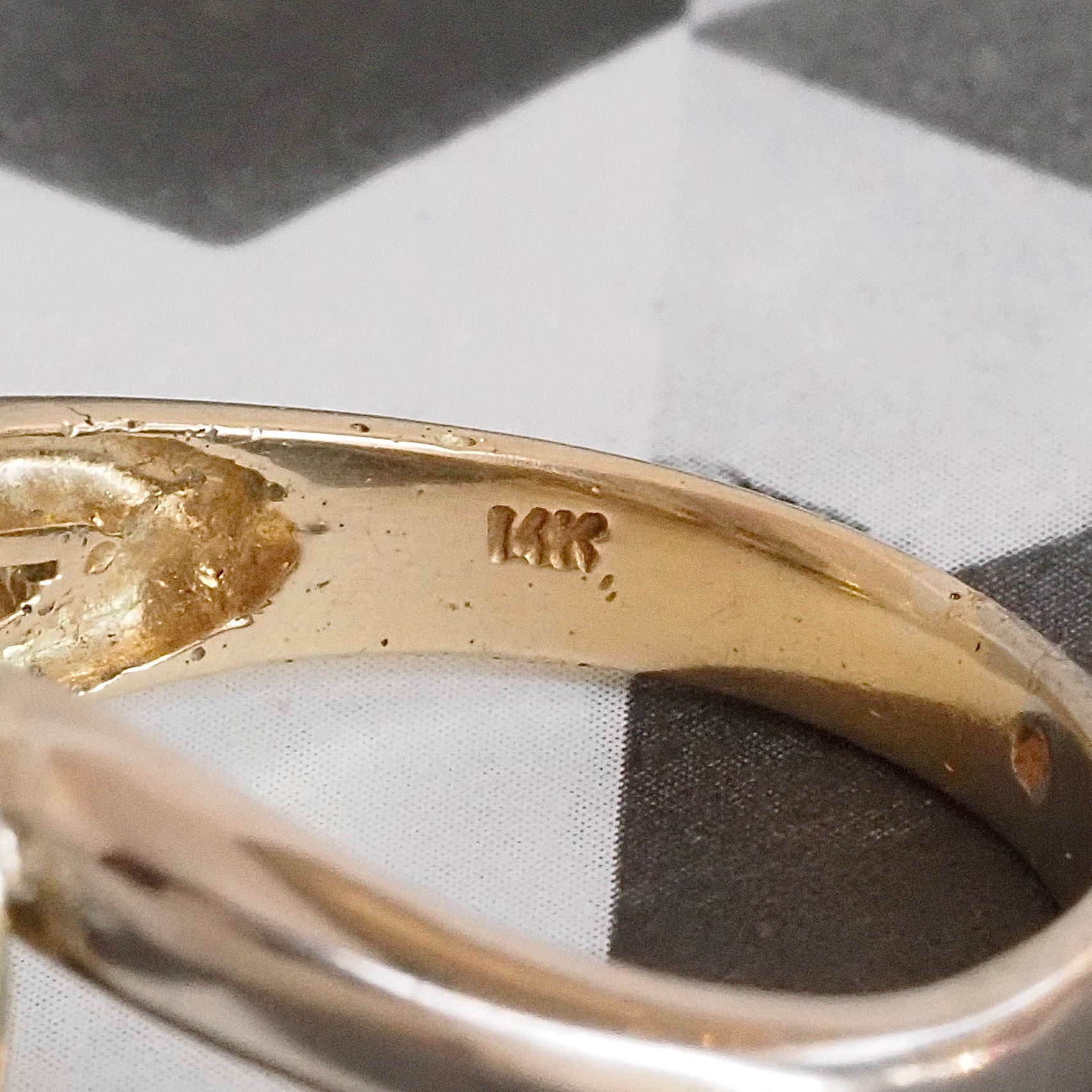 Vintage Diamond White and Yellow 14k Gold Knot Ring