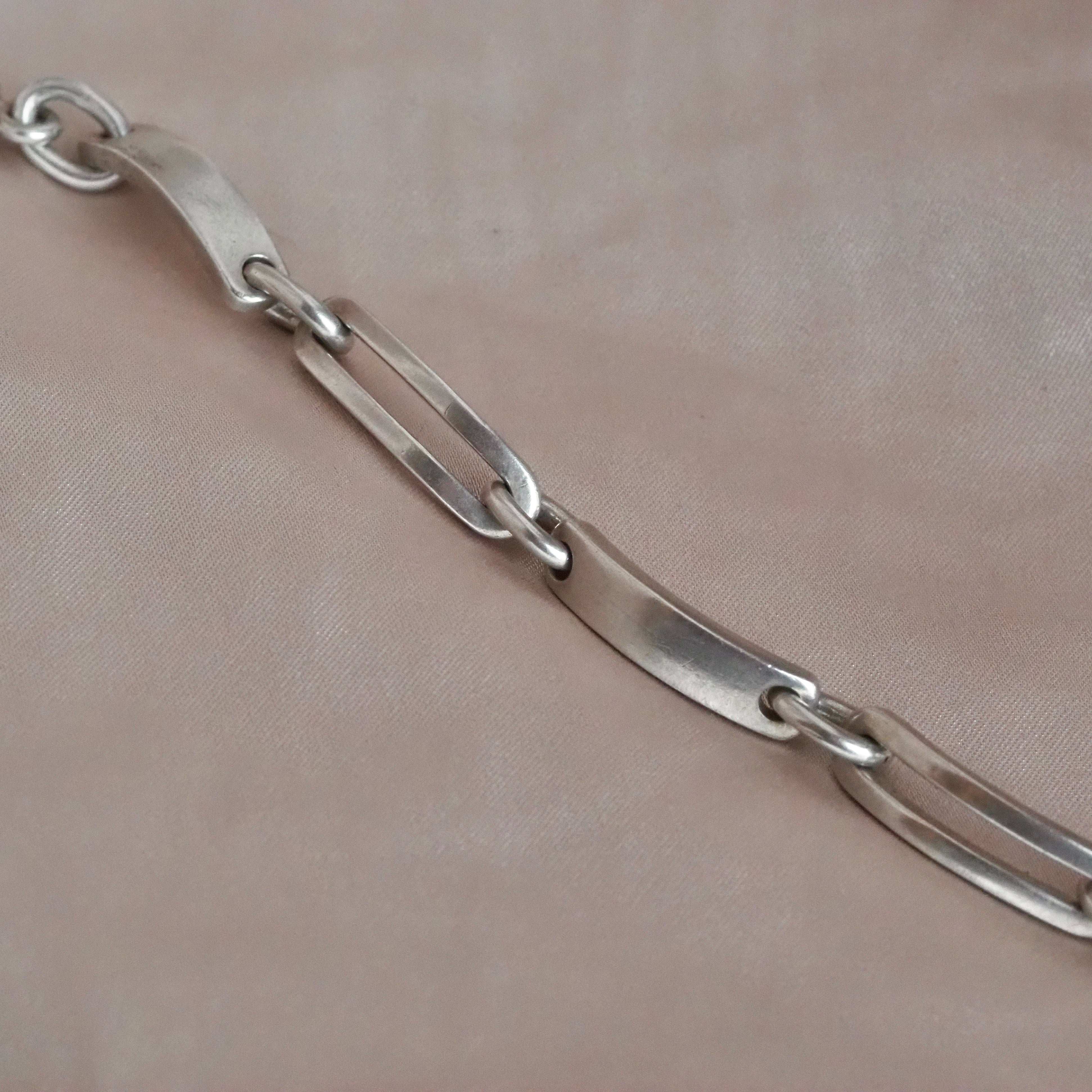 Vintage Sterling Silver Arched Link Bracelet