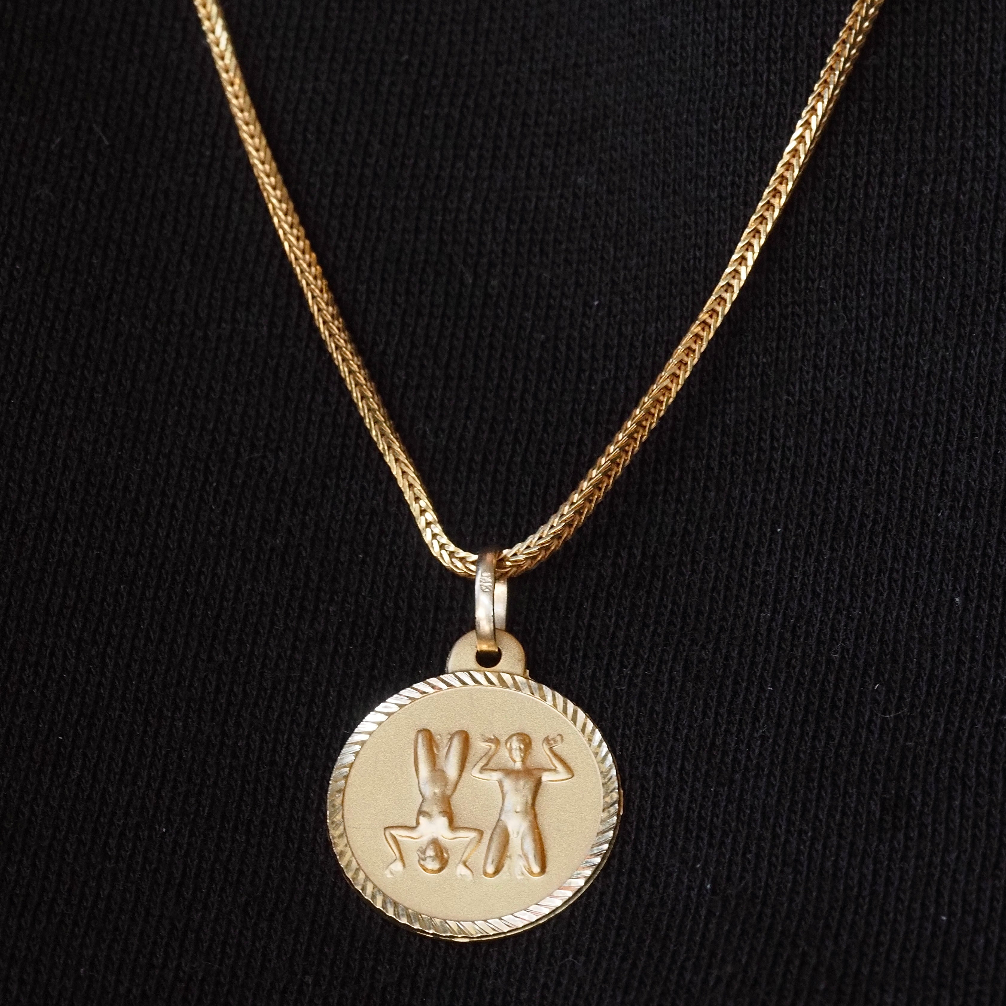 Vintage Gemini 14k Gold Charm Pendant