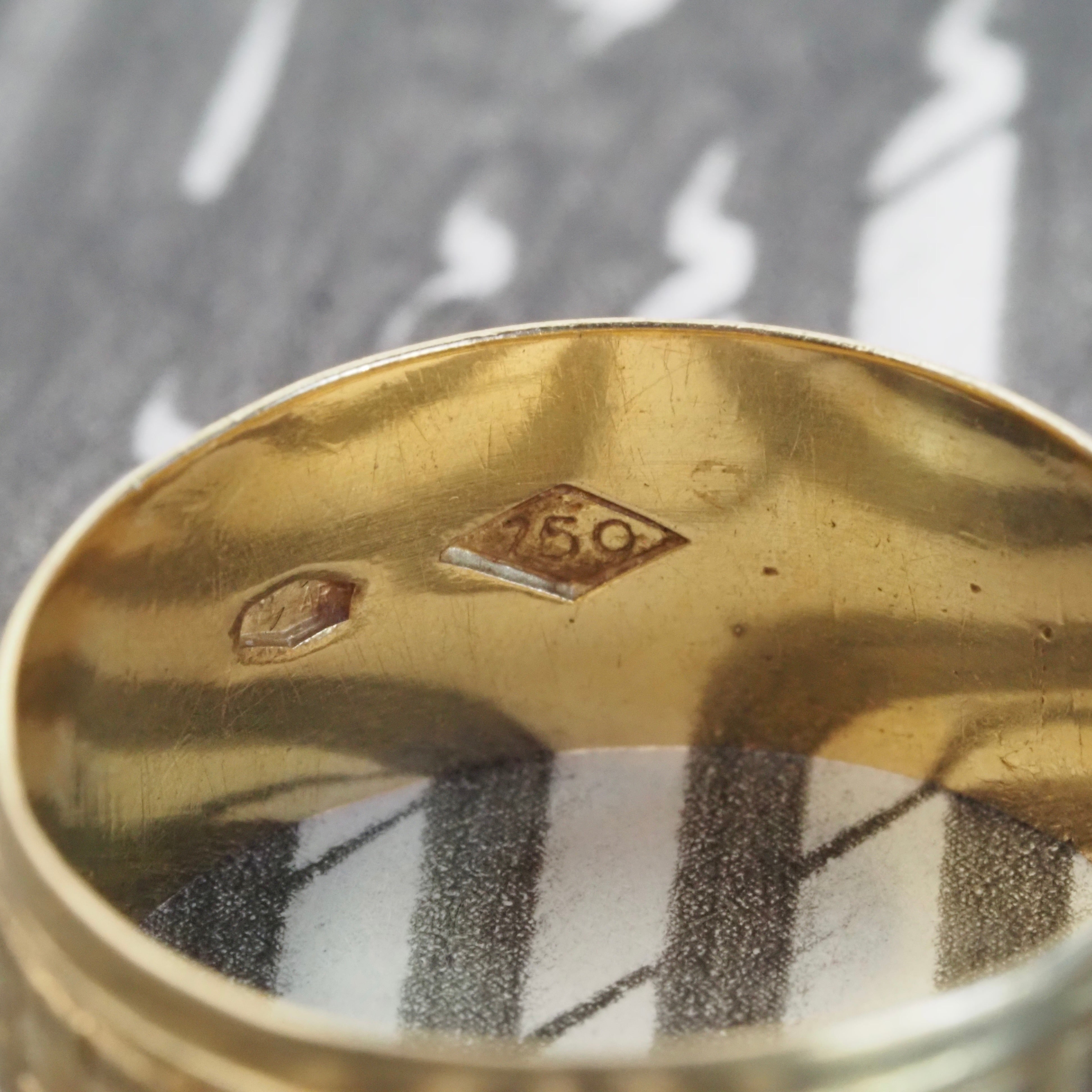 Antique Victorian Wide Orange Blossom 18k Gold Cigar Band