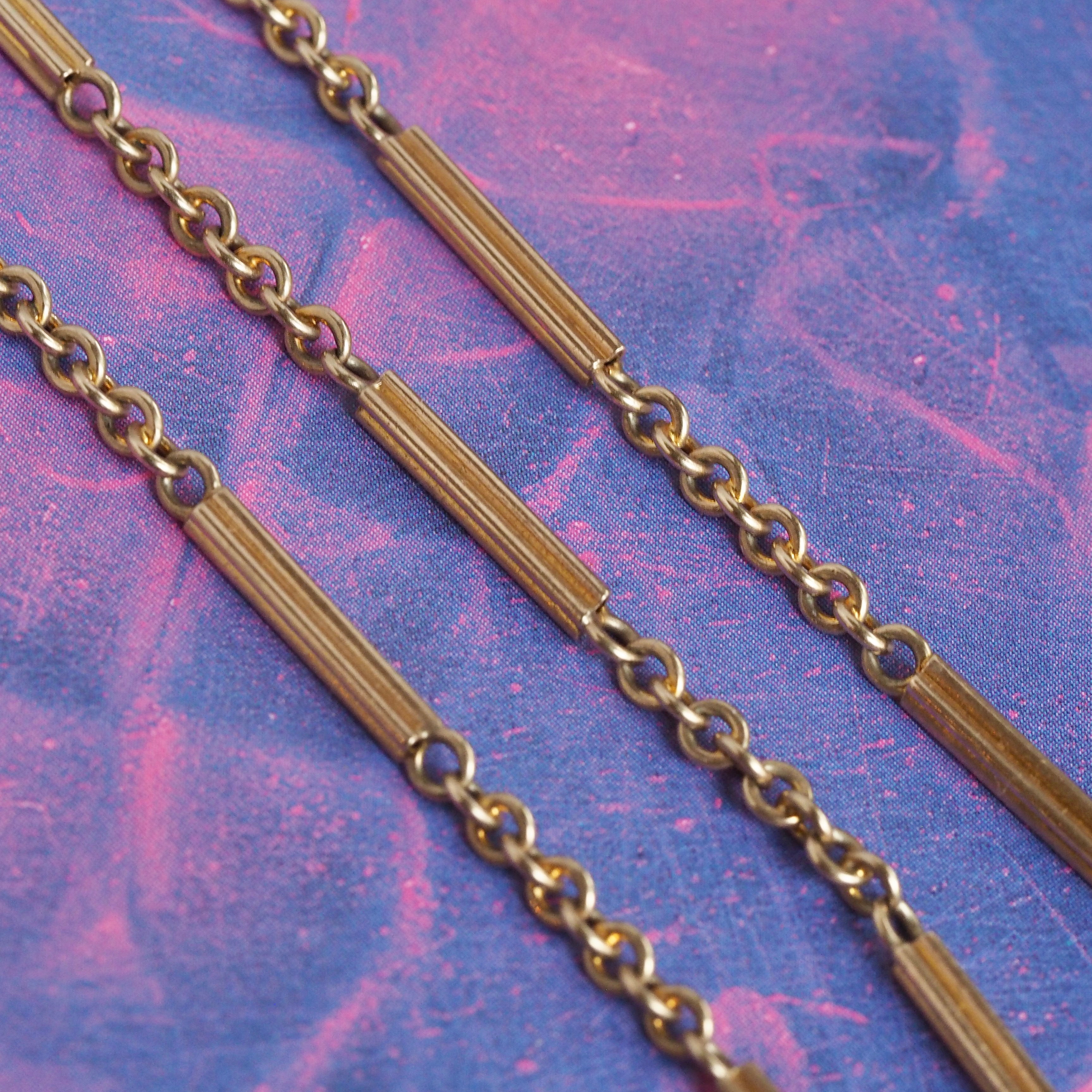 Antique 10k Gold Watch Chain Double Wrap Dog Clasp Bracelet