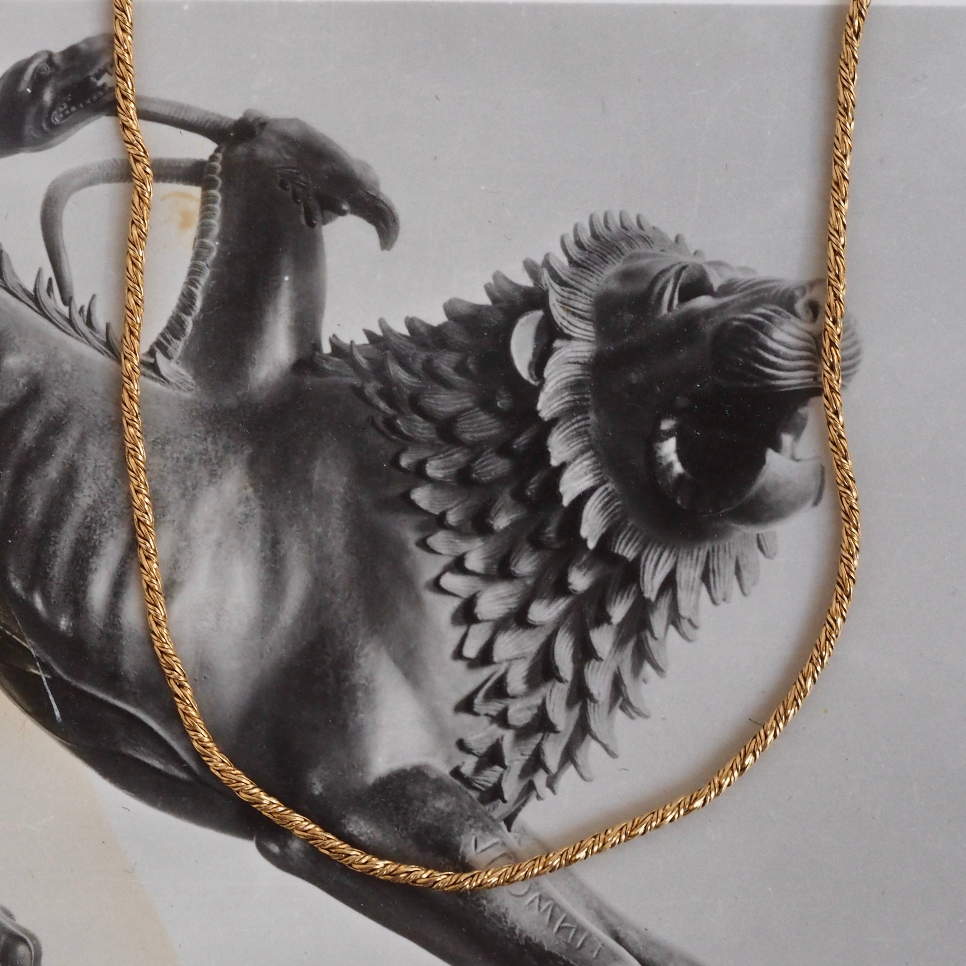 Vintage Portuguese 19k Gold Woven Chain Necklace