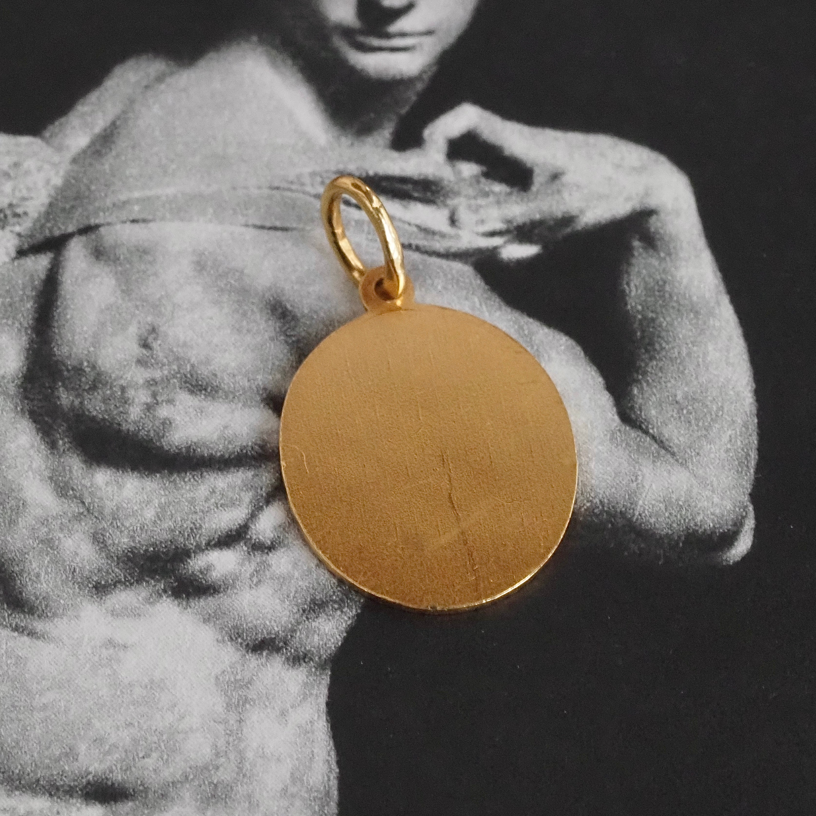 Vintage Guardian Angel 18k Gold Charm