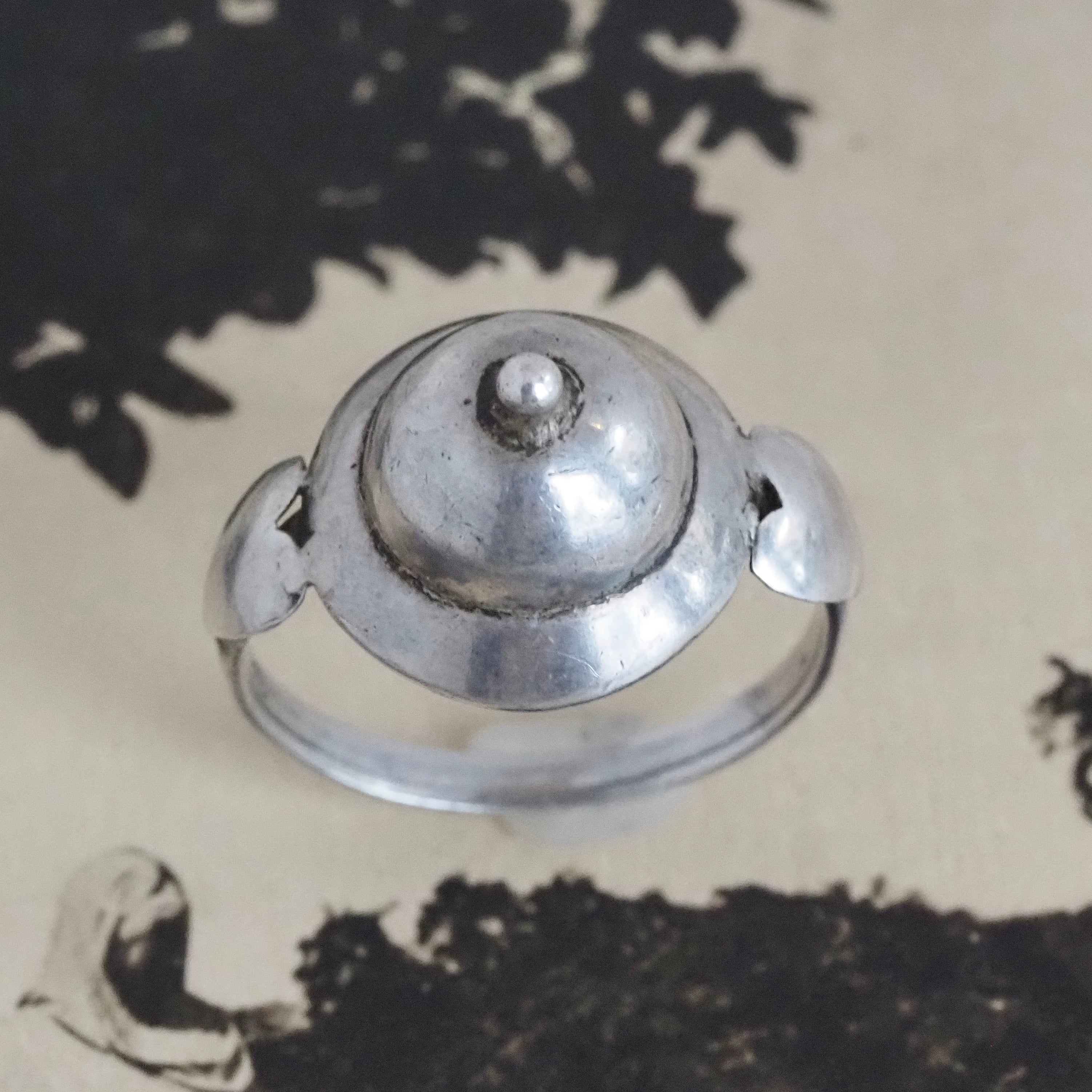 Vintage Sterling Silver Boob & Hearts Ring
