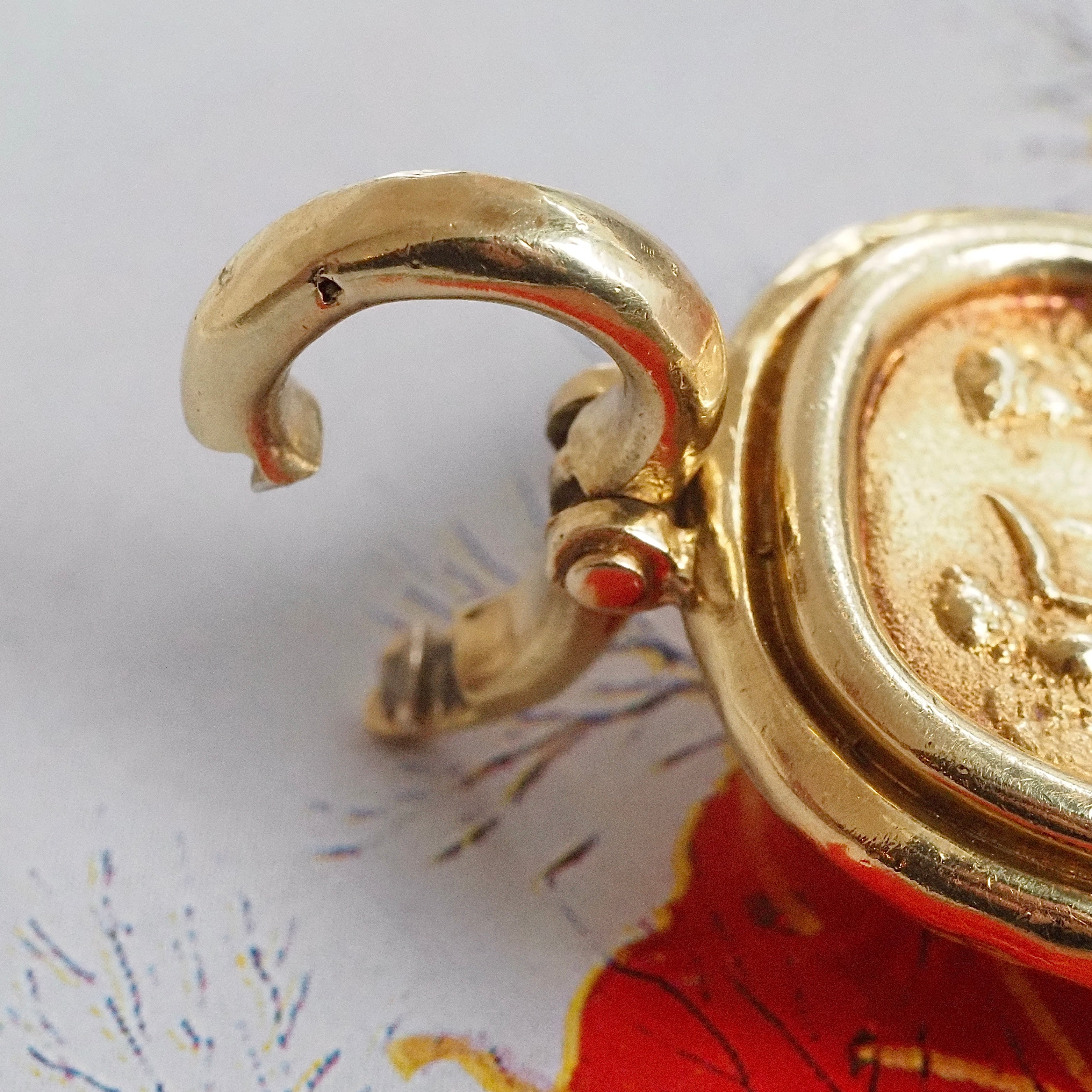 Vintage Bacchus and Nymph 18k Gold Pendant