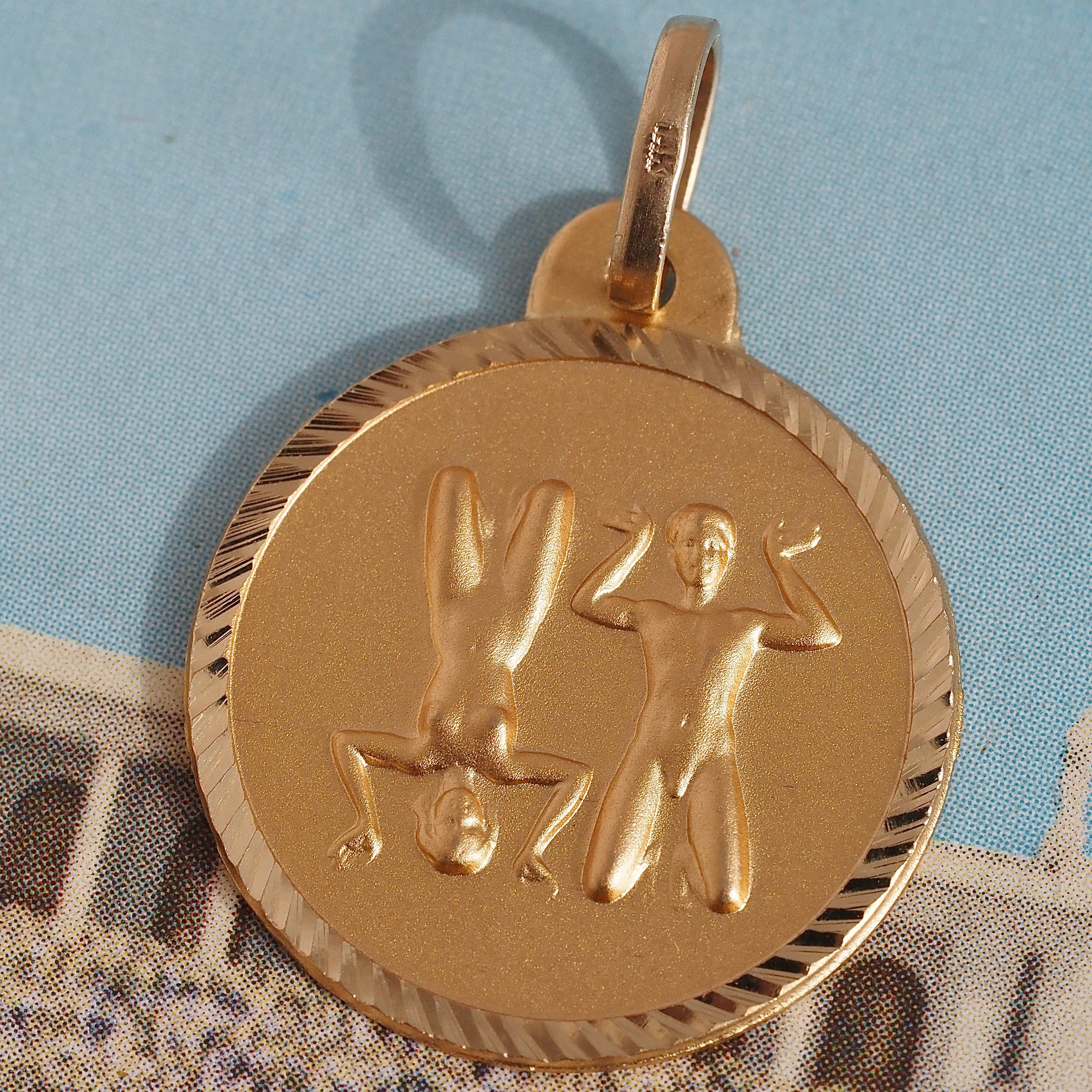 Vintage Gemini 14k Gold Charm Pendant